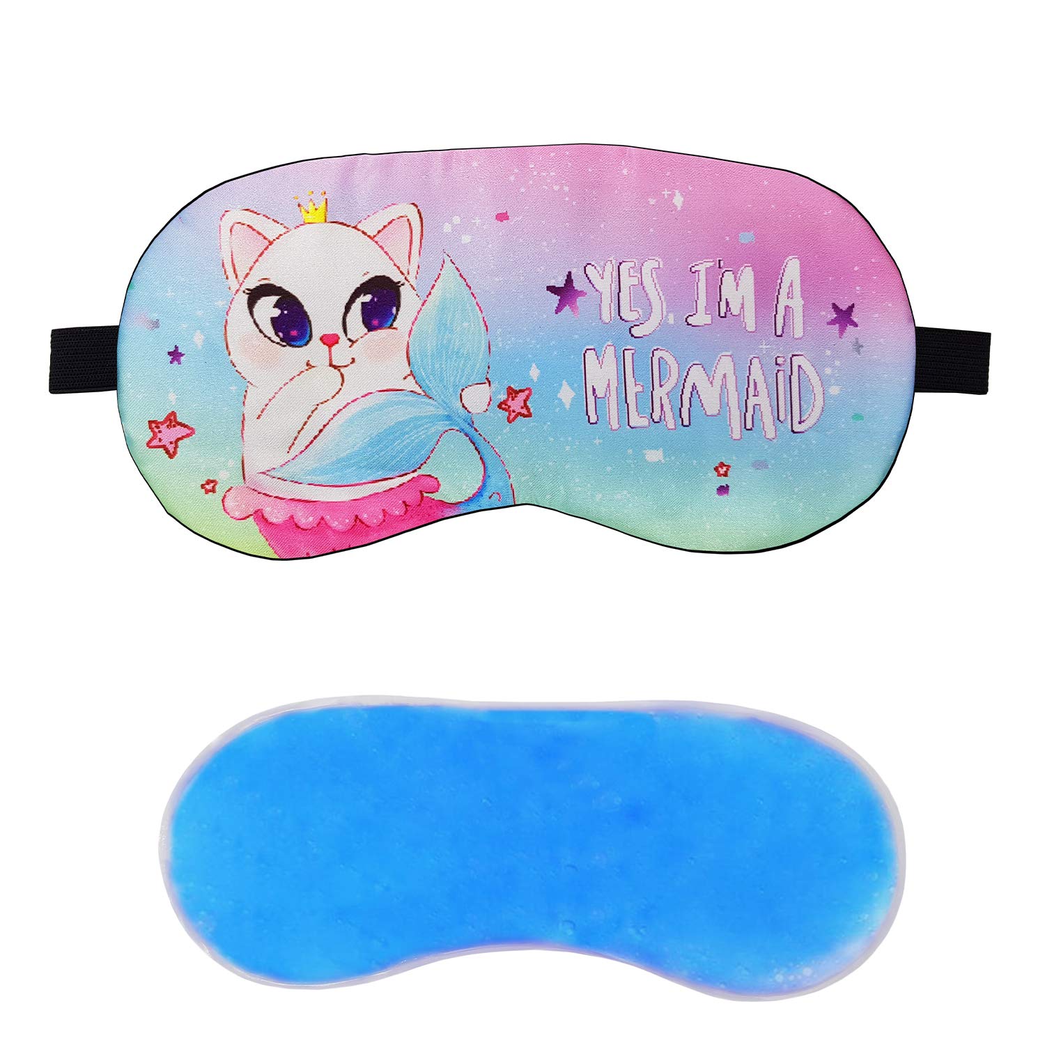 Jenna Polyester Sleep Eye Mask for Insomnia Relief, Meditation & Dark Circles - Soft Pink Gel-Infused Eye Cover for Travel, Nap & Relaxation