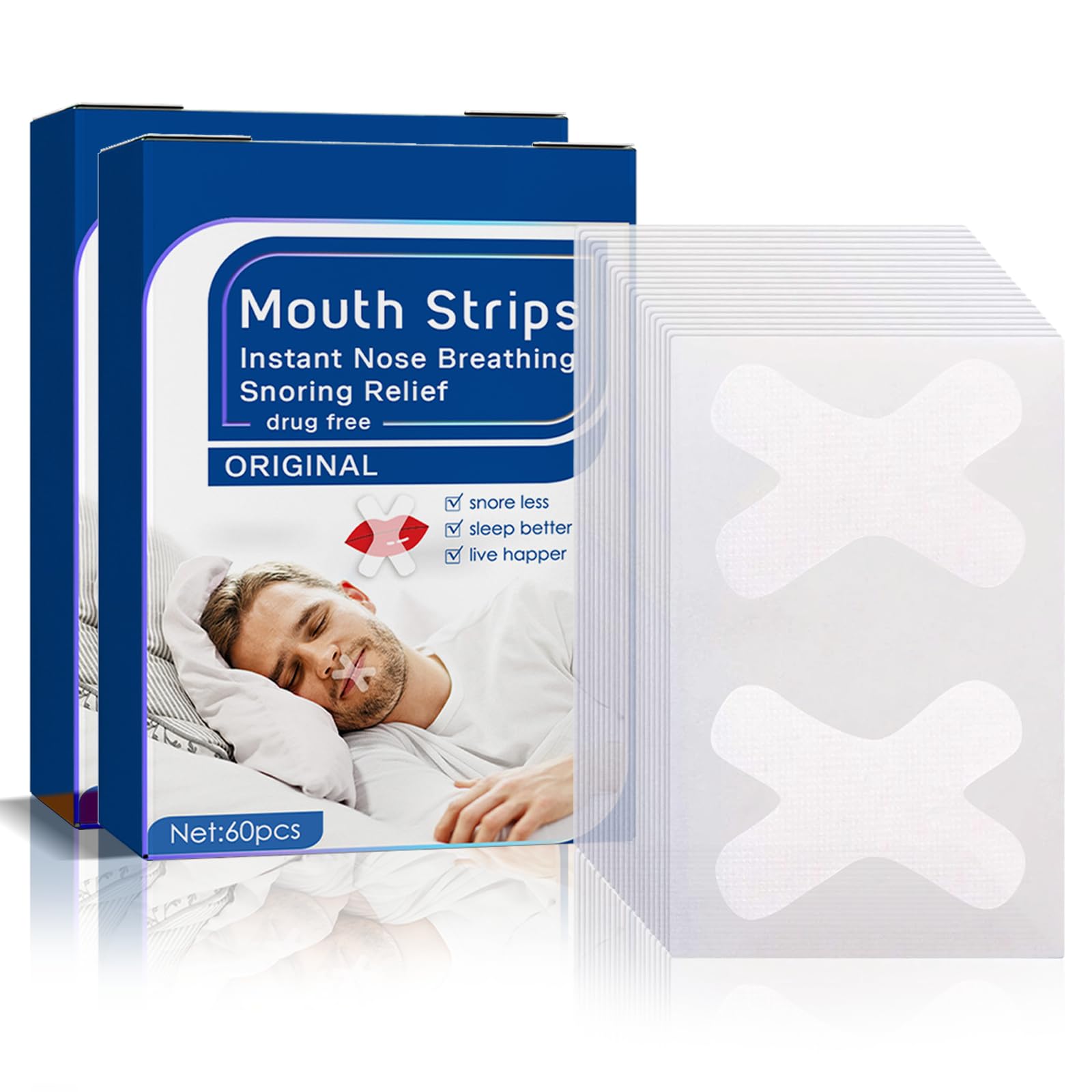120 Pcs Mouth Tape for Sleeping - Anti Snoring Strips, Helps Prevent Snoring & Promotes Nasal Breathing - Ideal for Better Sleep & Sleep Apnea Relief (Pack of 120)