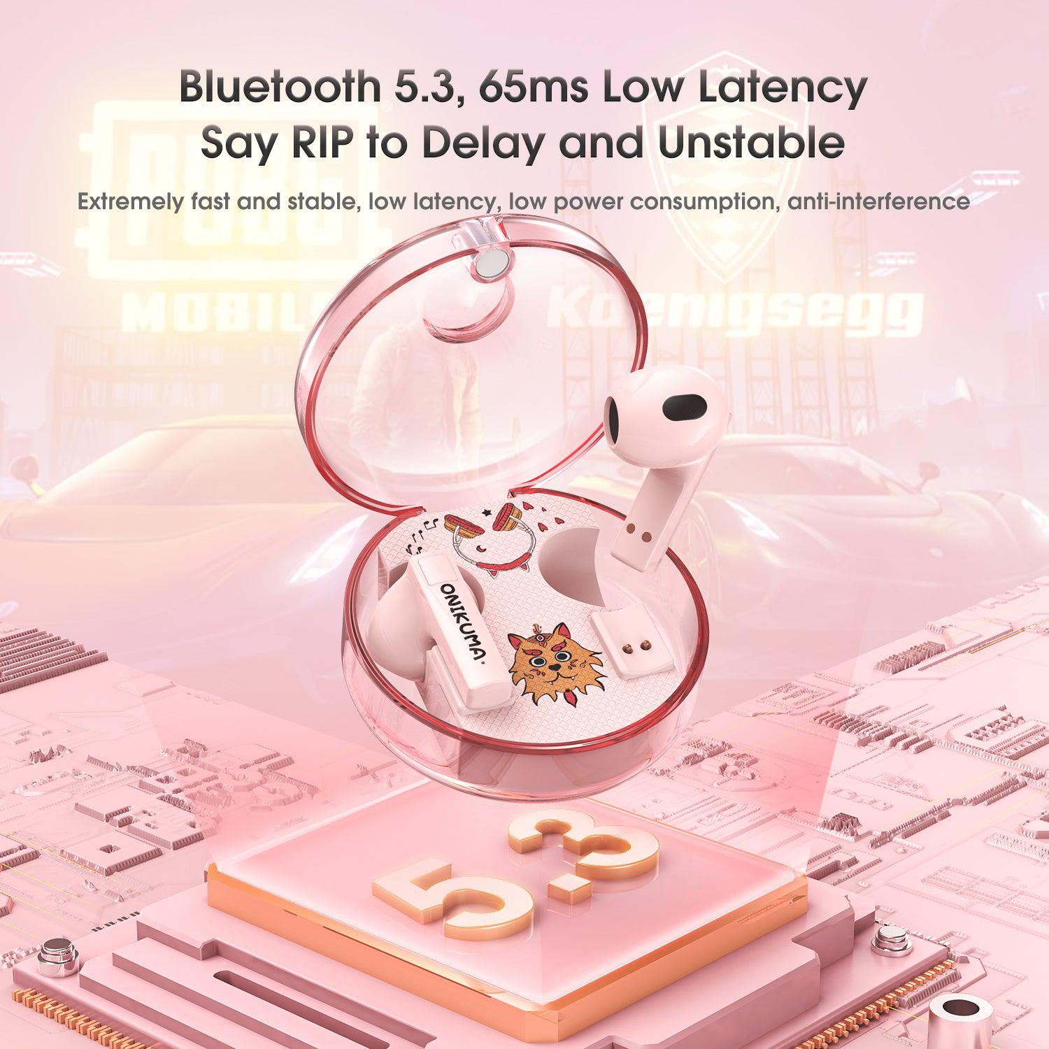 ONIKUMA T301 TWS Wireless Bluetooth 5.3 Gaming Earbuds with Mic - Touch Control, Noise Cancelling, Comfortable Fit for Sports, Workouts, and Mobile Gaming