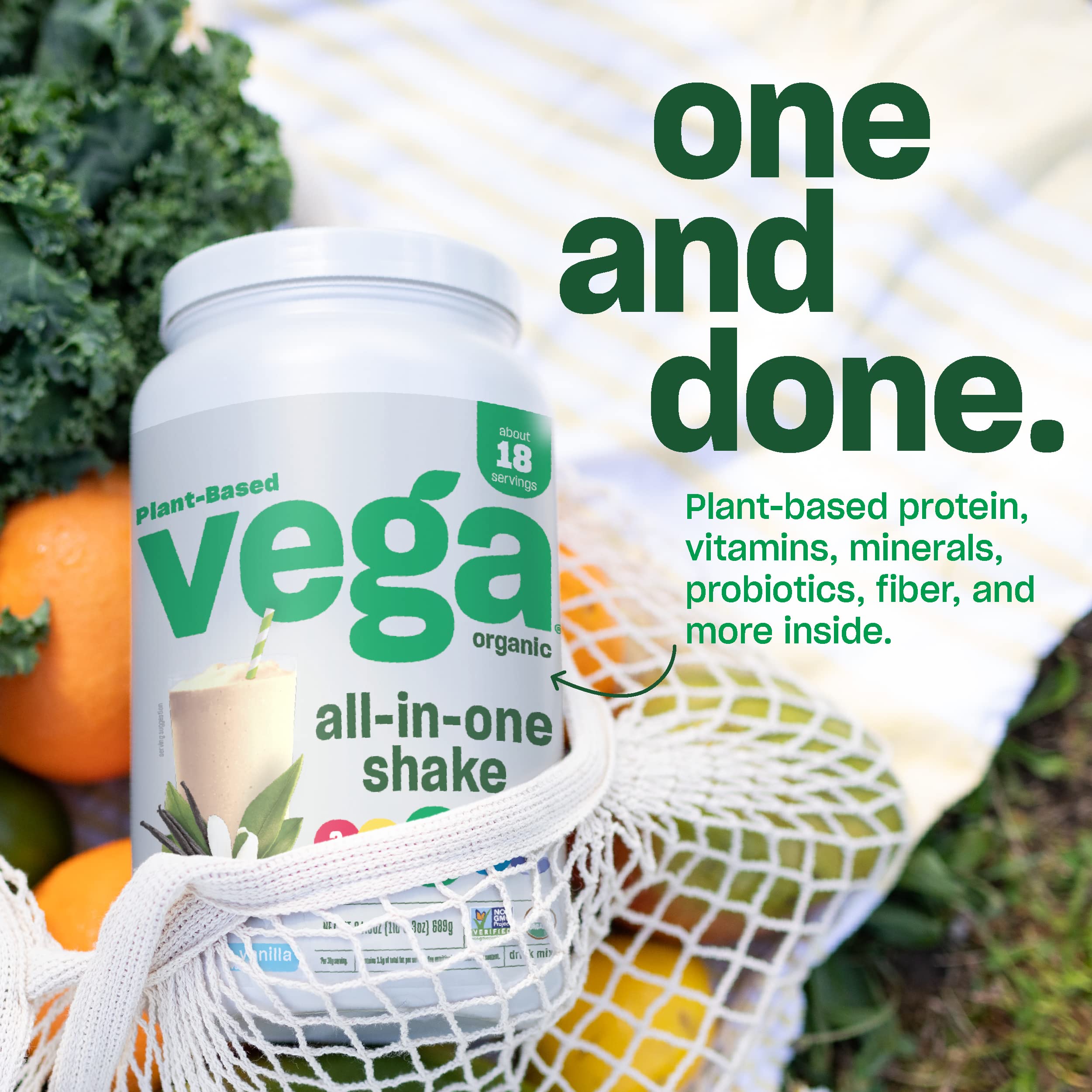 Organic Vega Protein Powder - Berry Flavor, 24.3oz (Large) | Plant-Based Protein Shake for Muscle Recovery & Post-Workout | Vegan, Gluten-Free, Non-GMO | Smoothies & Healthy Breakfasts