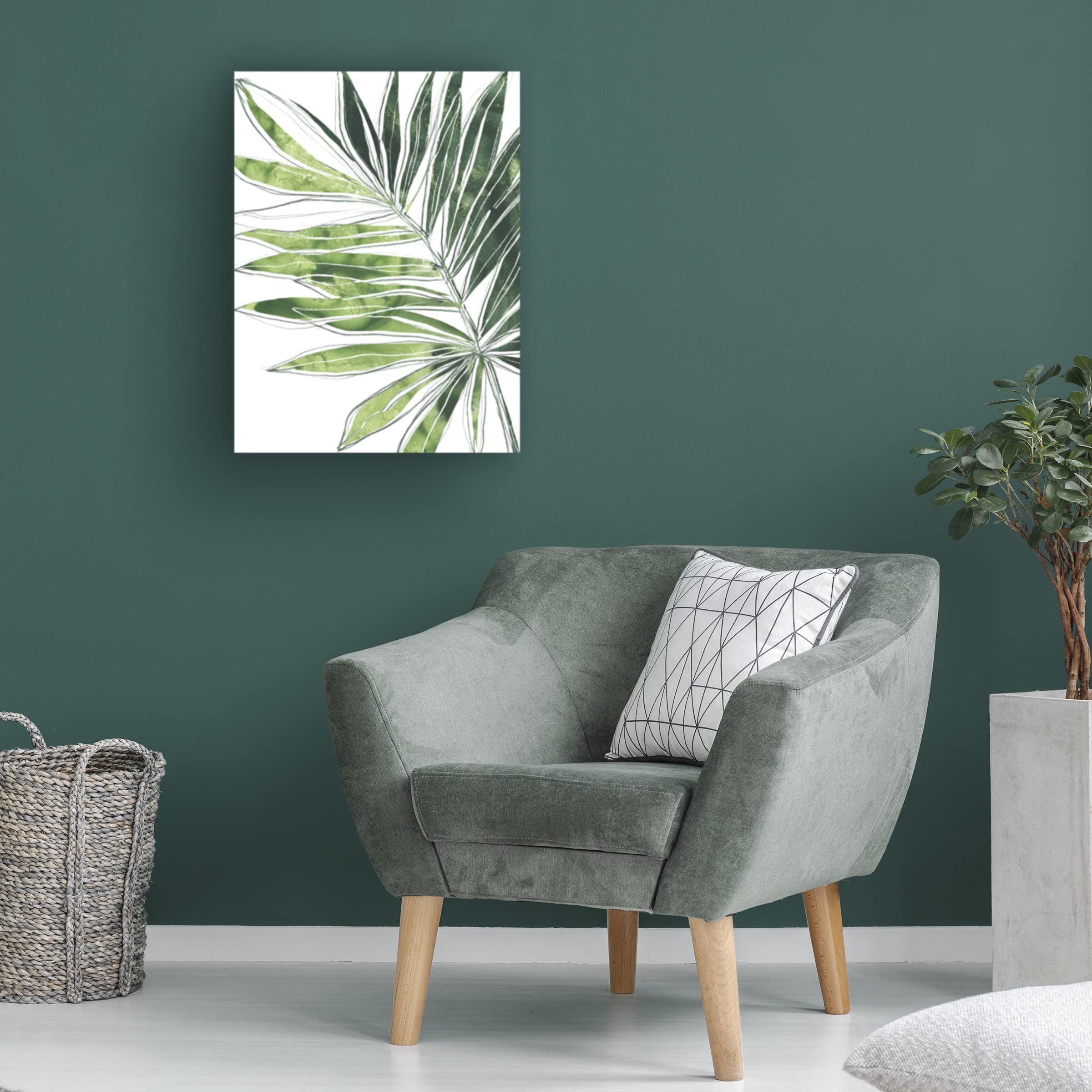 Expressive Palm IV Canvas Art Print by June Erica Vess - Tropical Beach Wall Decor for Living Room, Bedroom & Office - Modern Botanical Painting for Home & Office Decor