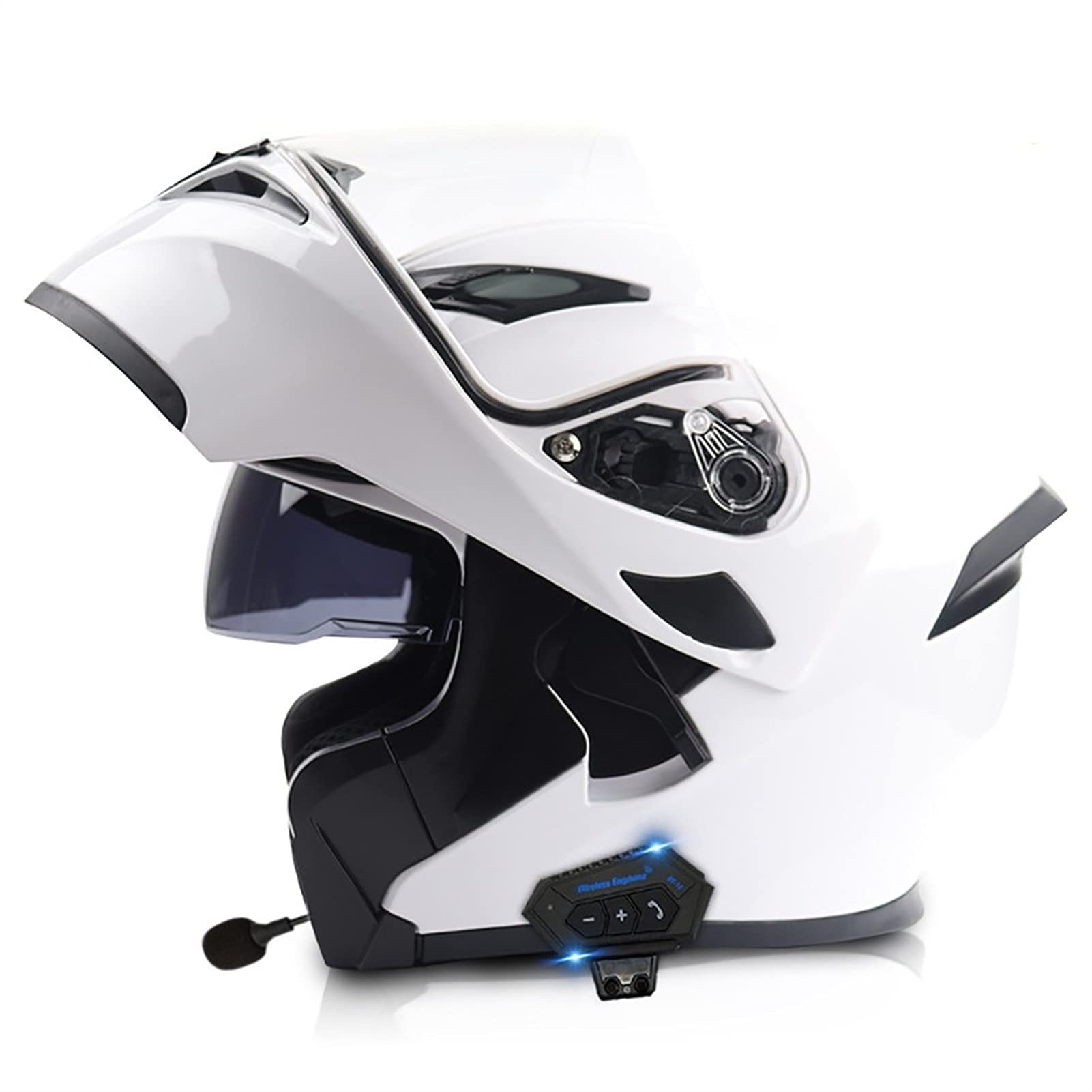 ZYTOSETR Motorcycle Bluetooth Helmet - DOT/ECE Certified Full Face Modular Flip Up Helmet with Built-in Bluetooth Headset, Anti-Fog Visors for Men & Women (57-64cm) - Perfect for Commuting, Touring & Urban Riding