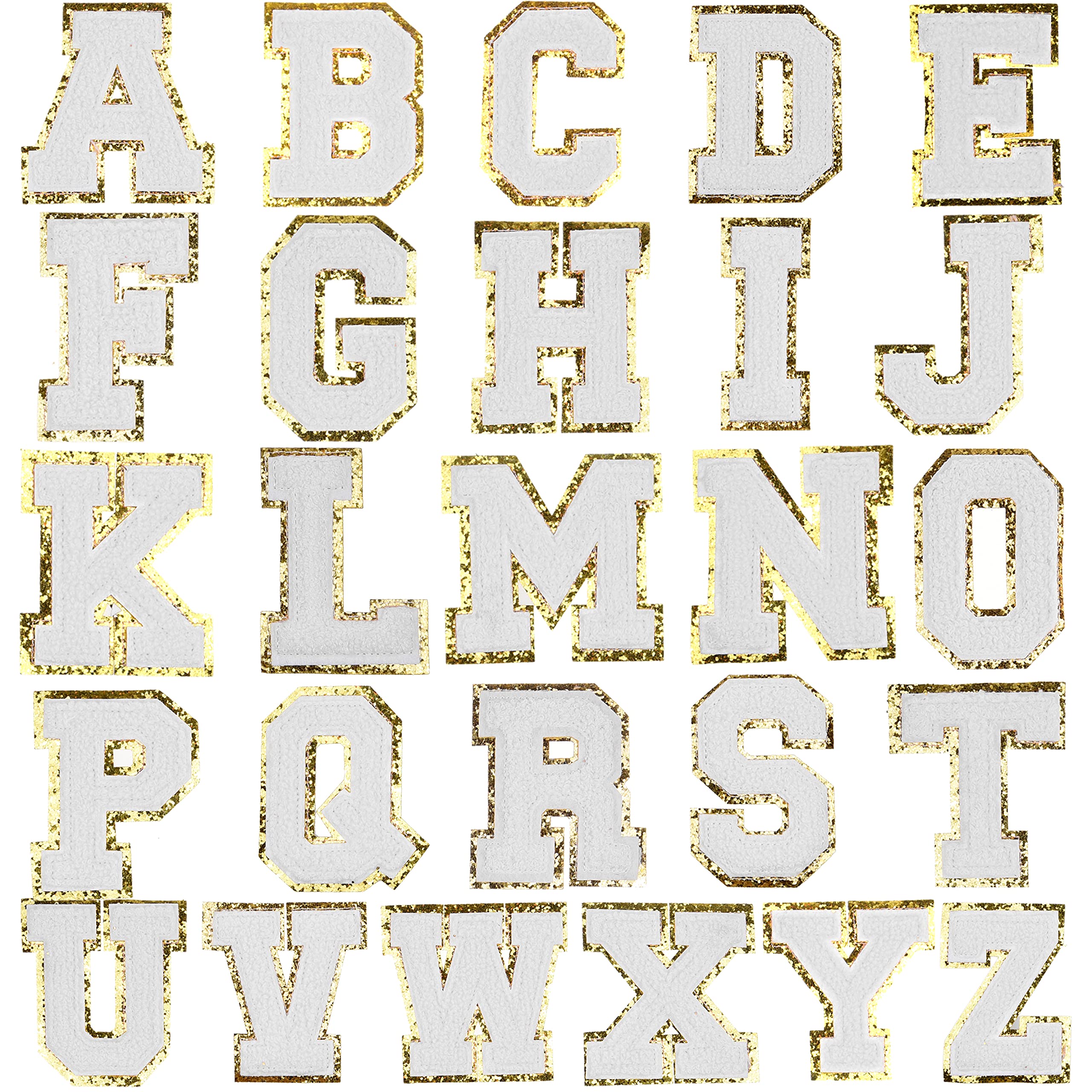 Kare & Kind Iron On Letter Patches - A-Z Alphabet Chenille Embroidered Patches for Clothing, Shirts, Uniforms, Jackets, Bags & Hats - DIY Sewing & Crafting Supplies - Perfect for Customizing Apparel, School Uniforms, Fashion Accessories & Handmade Gifts