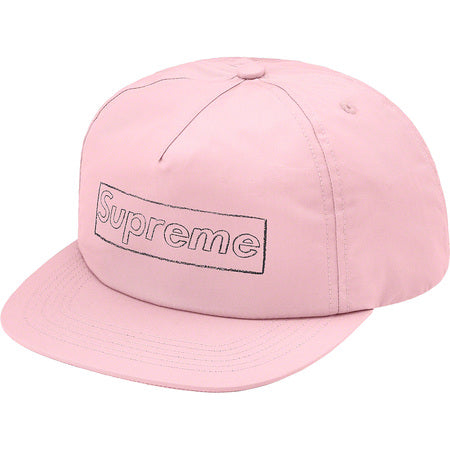 Supreme Kaws Logo 5-Panel Snapback Hat in Pink - Stylish Streetwear Accessory for Urban Fashion & Hip-Hop Outfits