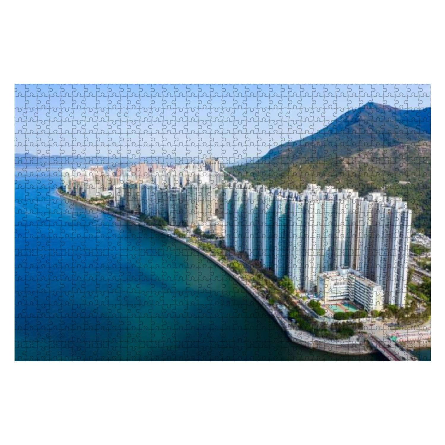 1000 Piece Wooden Jigsaw Puzzle - Residents Building in Ma On Shan Hong Kong - Educational & Stress Relief Toy for Kids & Adults - Perfect for Family Game Night & Brain Training