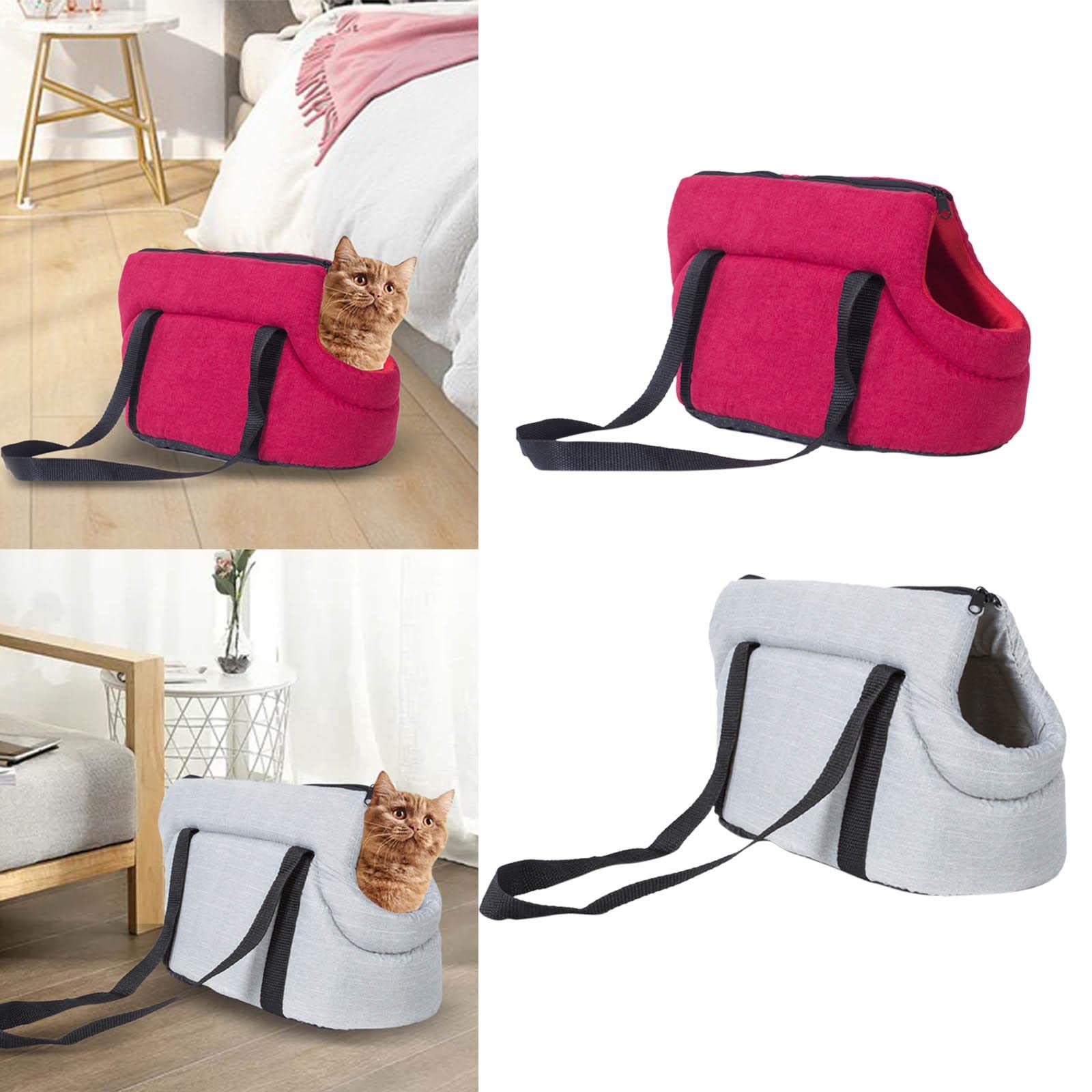 Enakshi Portable Pet Carrier Travel Bag - Breathable Shoulder Bag for Small Dogs & Cats, Hiking & Car Seat, 45x22x20cm (Red) | Pet Supplies | Dog & Cat Carrier | Perfect for Travel, Hiking & Car Rides