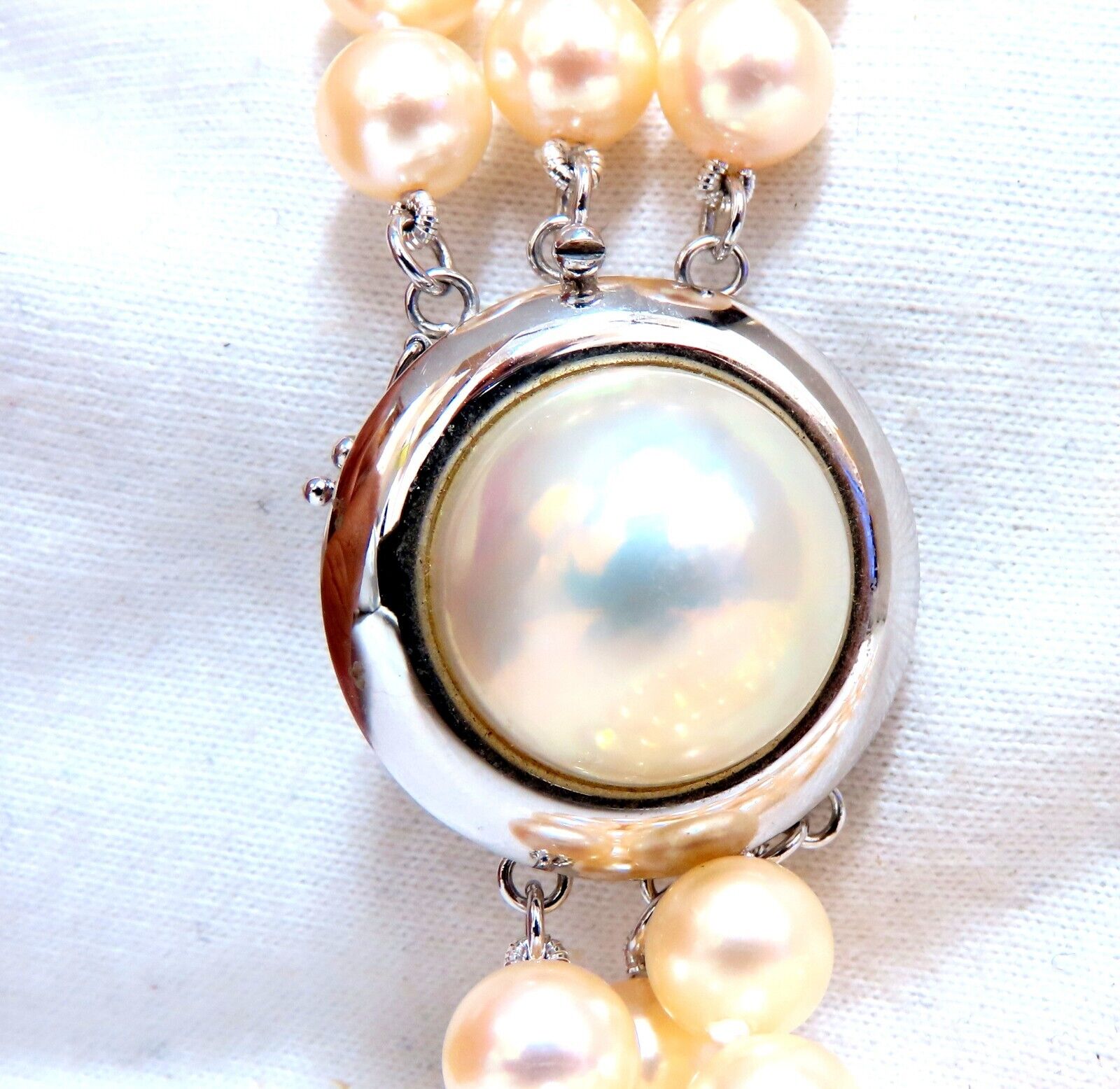 6.75mm Natural Japanese Pearl & Mabe Pearl 14K Gold Necklace for Women - Elegant Gift for Wedding, Anniversary & Special Occasions