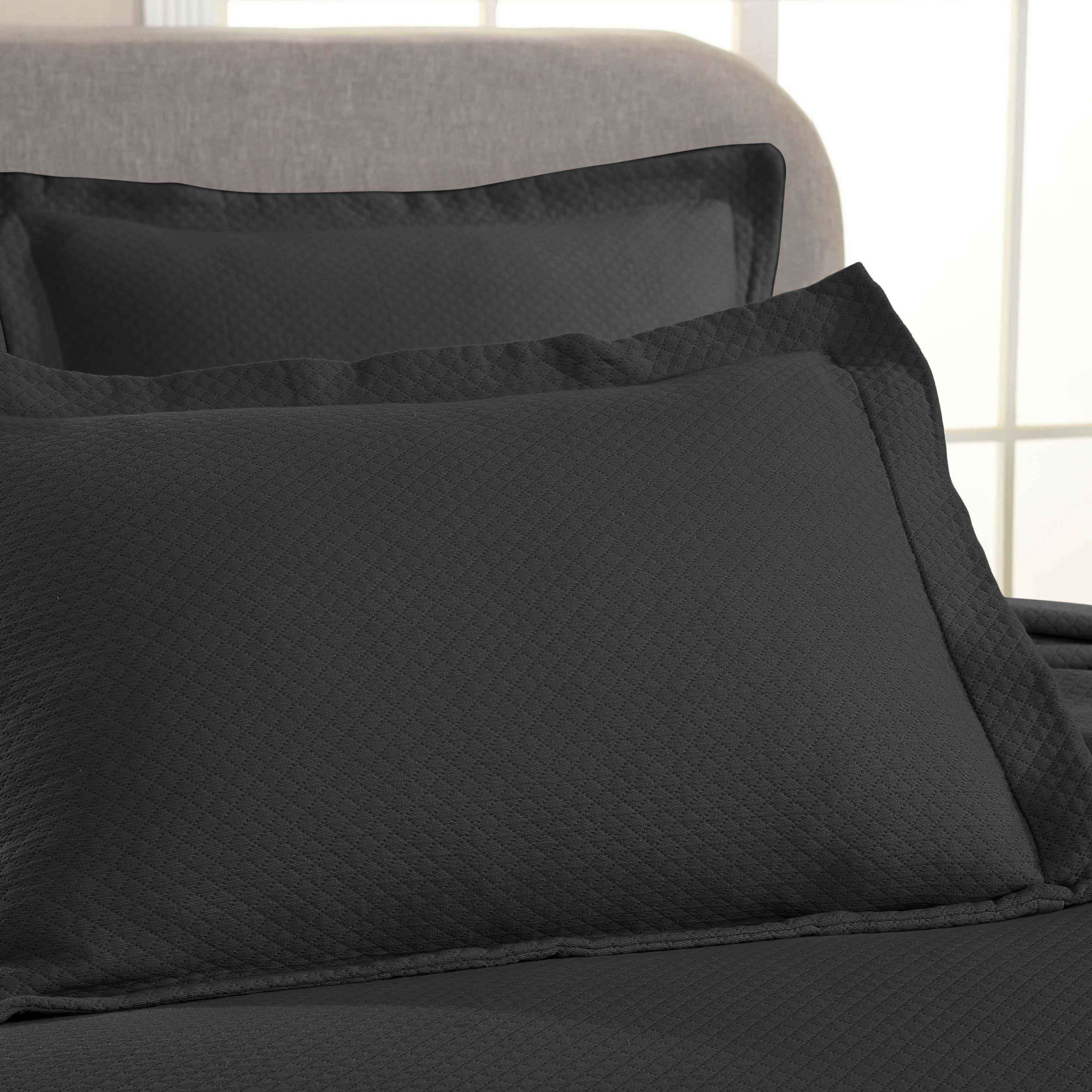Luxury Jacquard Matelassé Cotton Diamond Solitaire Bedspread Set - Queen Size Bedding Coverlet for Master Bedroom, Guest Room & Hotel Decor