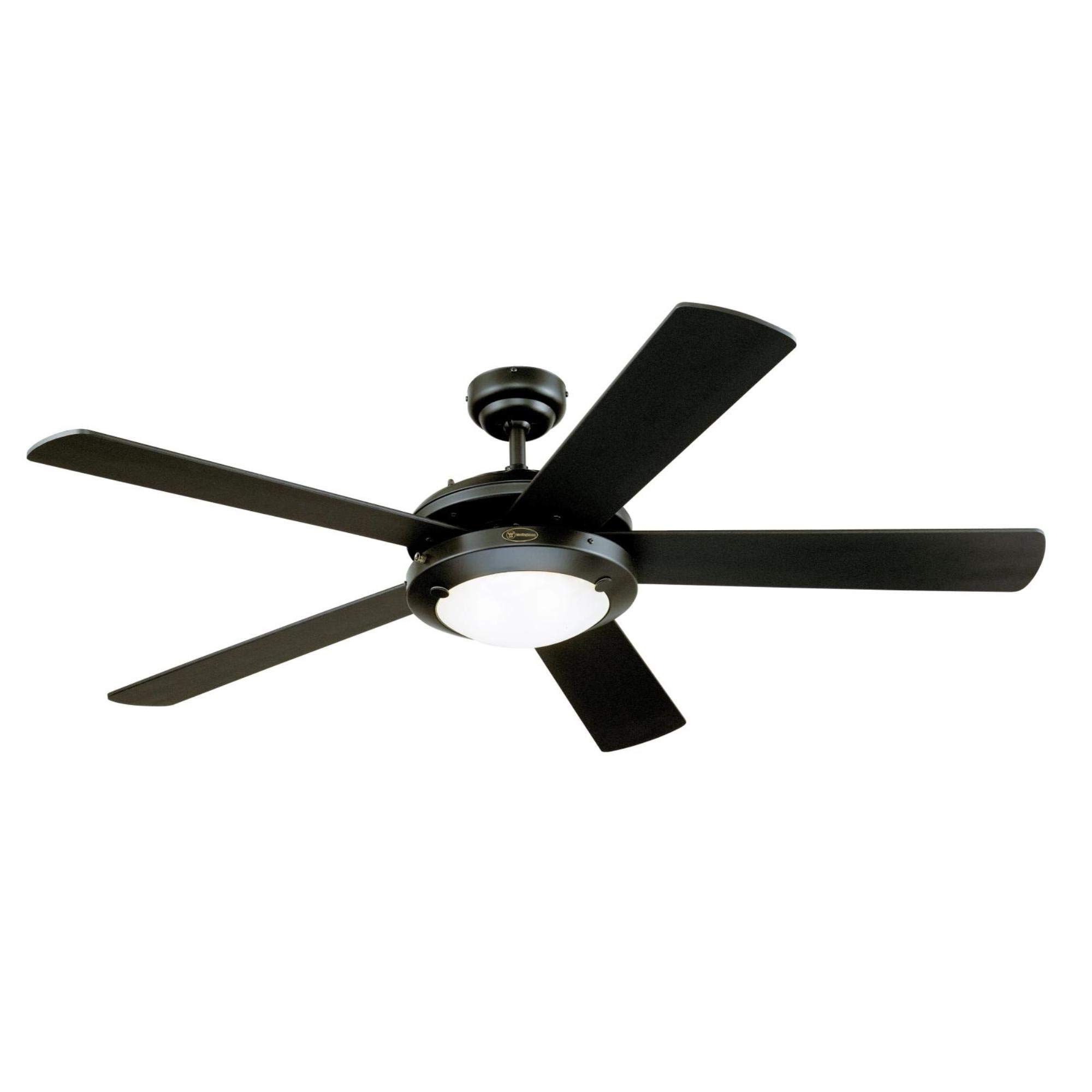 Westinghouse 7224200 Comet Indoor Ceiling Fan with LED Light Kit, Matte Black Finish - Quiet 3-Blade Design for Bedroom, Living Room & Home Office