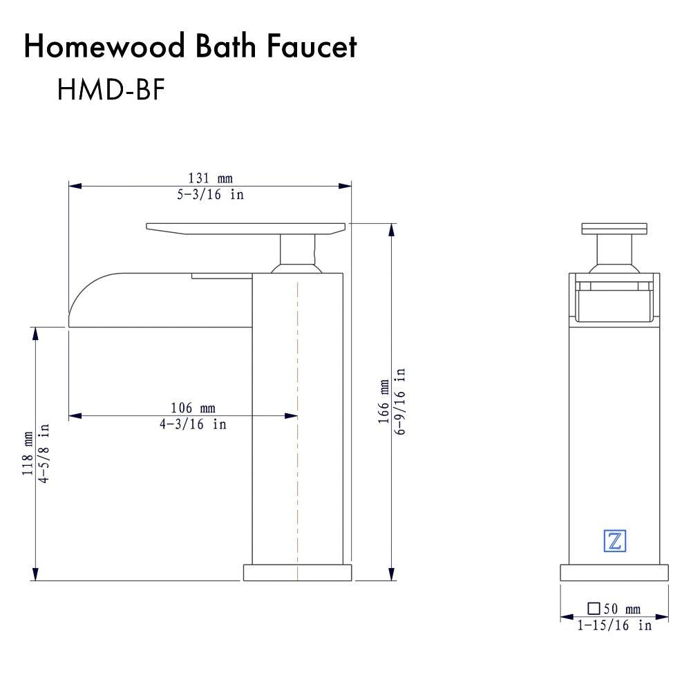 ZLINE Homewood Waterfall Bathroom Faucet in Chrome Finish - Modern Bathroom Sink Faucet with High Arc Spout for Vanity, Powder Room, and Master Bath (HMD BF CH)