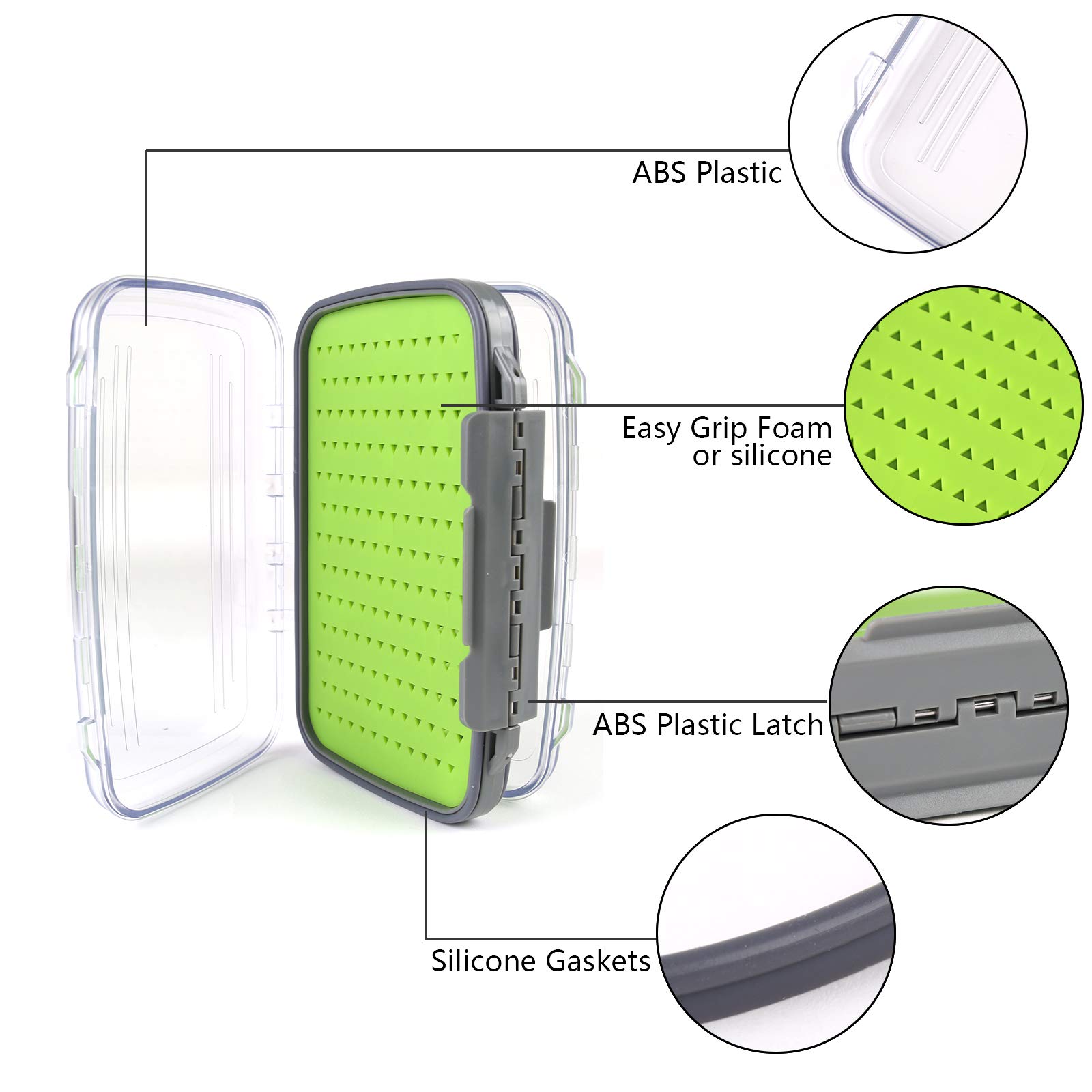 Maxcatch Two-Sided Waterproof Fly Box with Easy Grip Foam - Durable Jig Storage for Fly Fishing - Multiple Sizes (Small/Medium/Large) - Perfect for Trout, Bass, and Saltwater Fly Fishing Trips