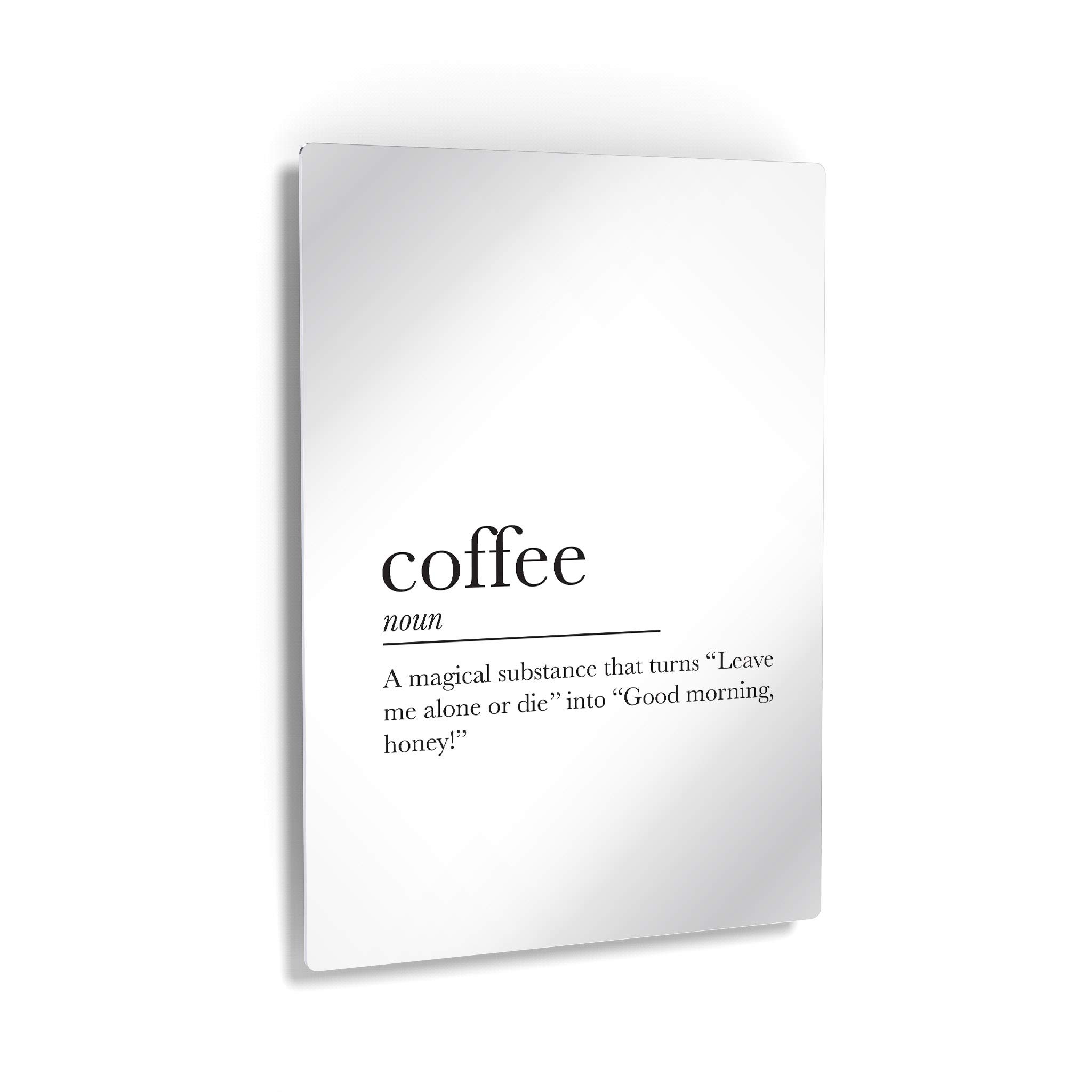 Smile Art Design Coffee Definition Metal Wall Art Print - 36x24 Inch Inspirational Dictionary Noun Sign for Kitchen, Farmhouse, Office & Coffee Shop Decor - Perfect Gift for Coffee Lovers & Home Decoration