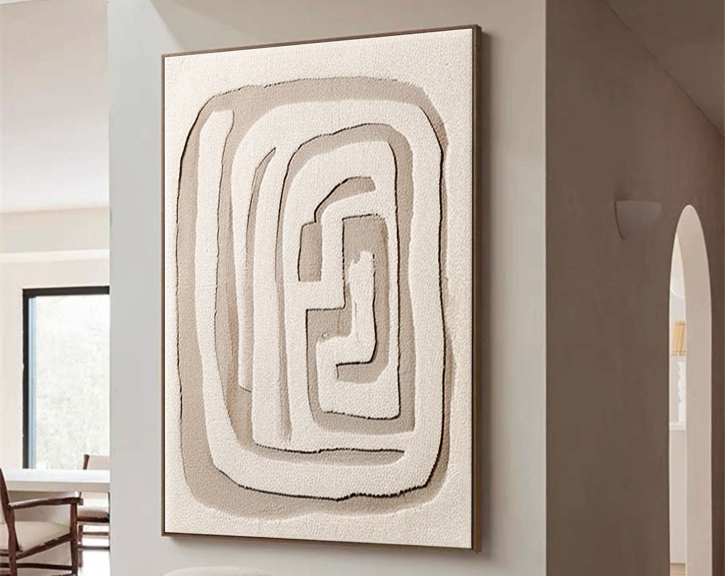 Beige & Brown Abstract Wall Art Print #BB008 - Modern Home Decor for Living Room, Bedroom & Office