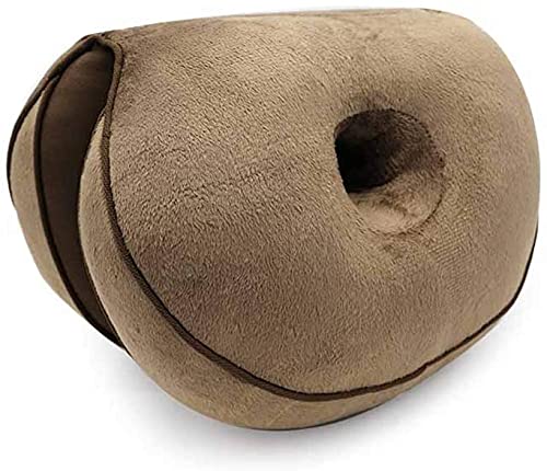 Dual Comfort Cushion for Sciatica & Tailbone Pain Relief - Posture Correcting Seat Pad with Hip Lift Support - Car & Office Chair Cushion (5x31x10cm, Colorrown) - Perfect for Long Sitting, Driving & Work from Home Comfort