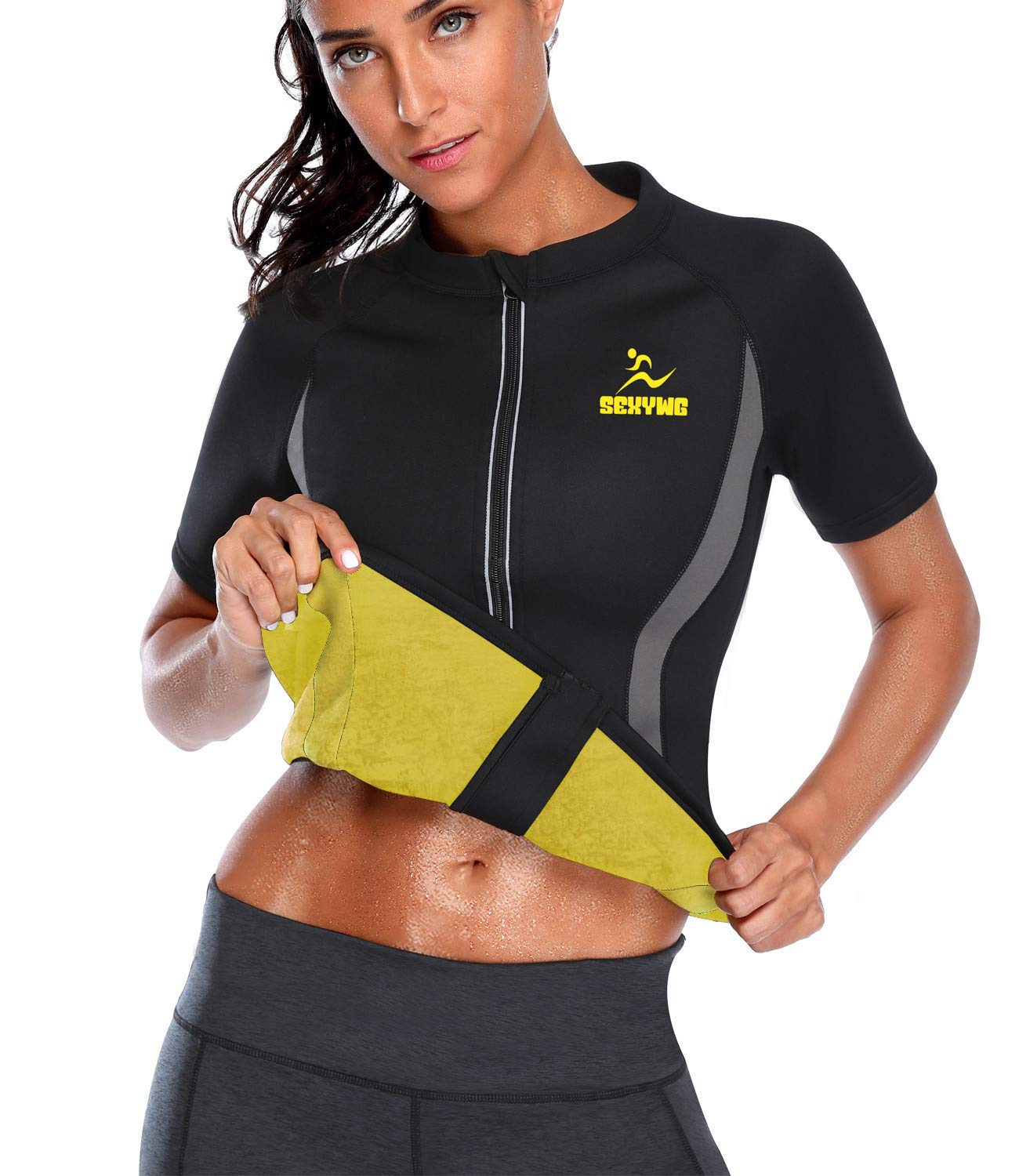 SEXYWG Women's Hot Sweat Weight Loss Sauna Shirt - Neoprene Workout Top for Body Shaping & Slimming - Perfect for Gym, Yoga & Fitness Training