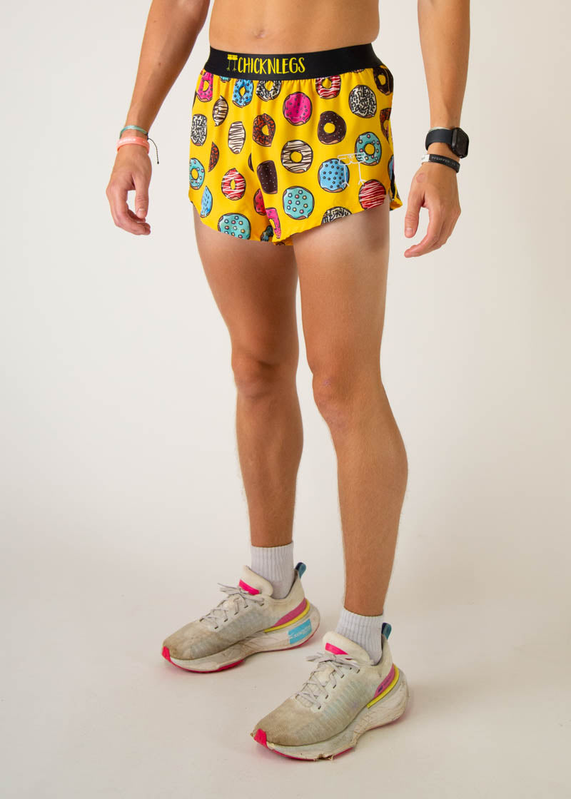 Men's Salty Donuts 2 Split Running Shorts - Lightweight Athletic Shorts for Jogging, Gym Workouts & Outdoor Activities