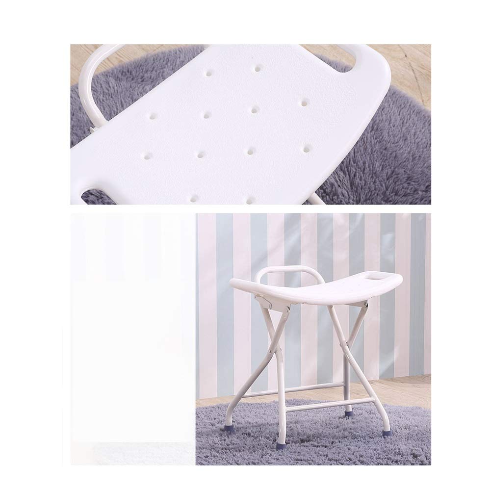 Non-Slip Folding Shower Bench for Elderly - Portable Bathroom Stool with Thick Plastic Seat, Safe & Sturdy Shower Chair for Seniors - Ideal for Bathroom Safety, Assisted Living, and Spa Relaxation