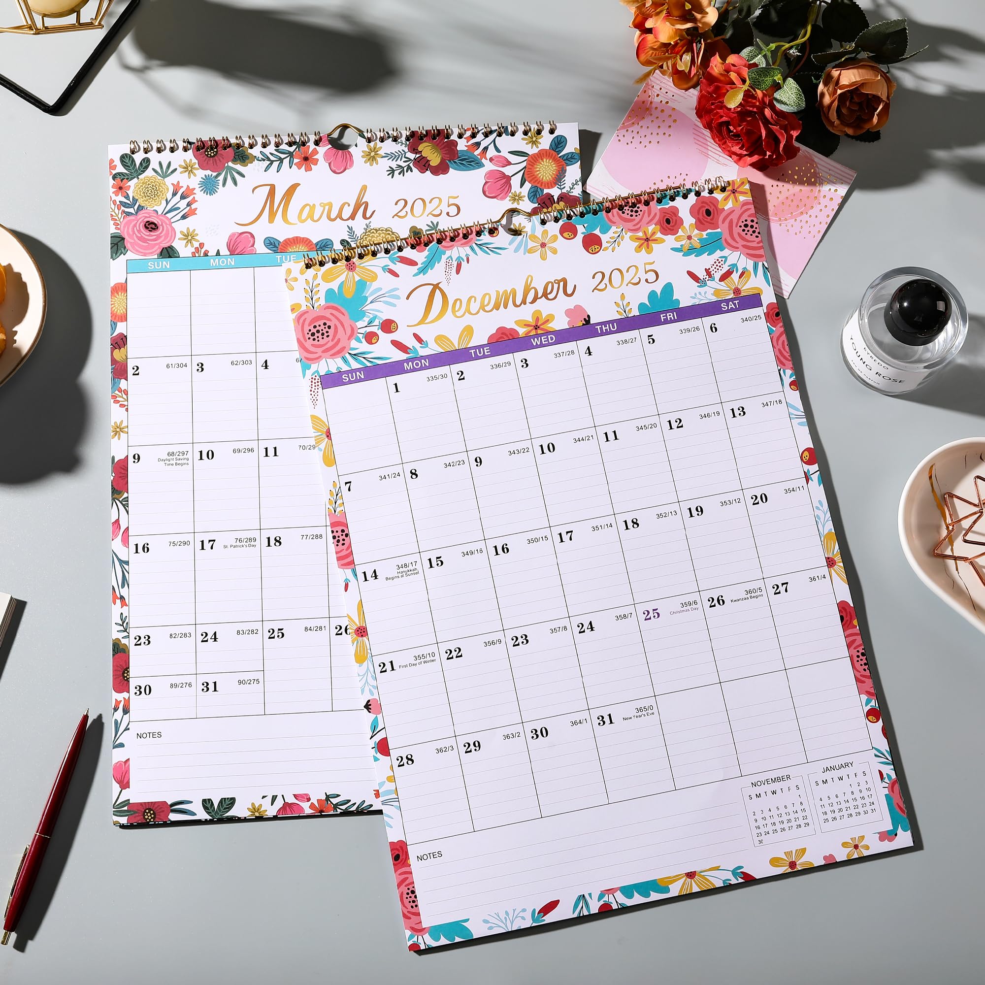 2025 Floral Wall Calendar - 12