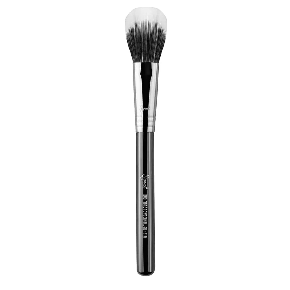 F15 Duo Fiber Powder & Blush Brush - Classic Makeup Brush for Flawless Blending & Soft Application - Perfect for Everyday Makeup & Professional Looks