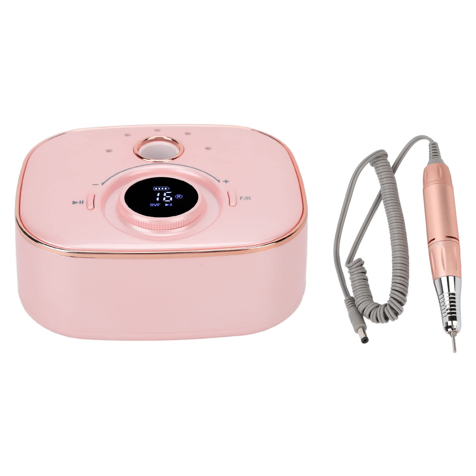 EXCLUZO Professional Rechargeable Electric Nail Drill Machine - Portable LED Rose Gold Manicure Kit for Nail Artists & Home Use | Perfect for Salon, DIY Nail Care & Gel Polish Removal