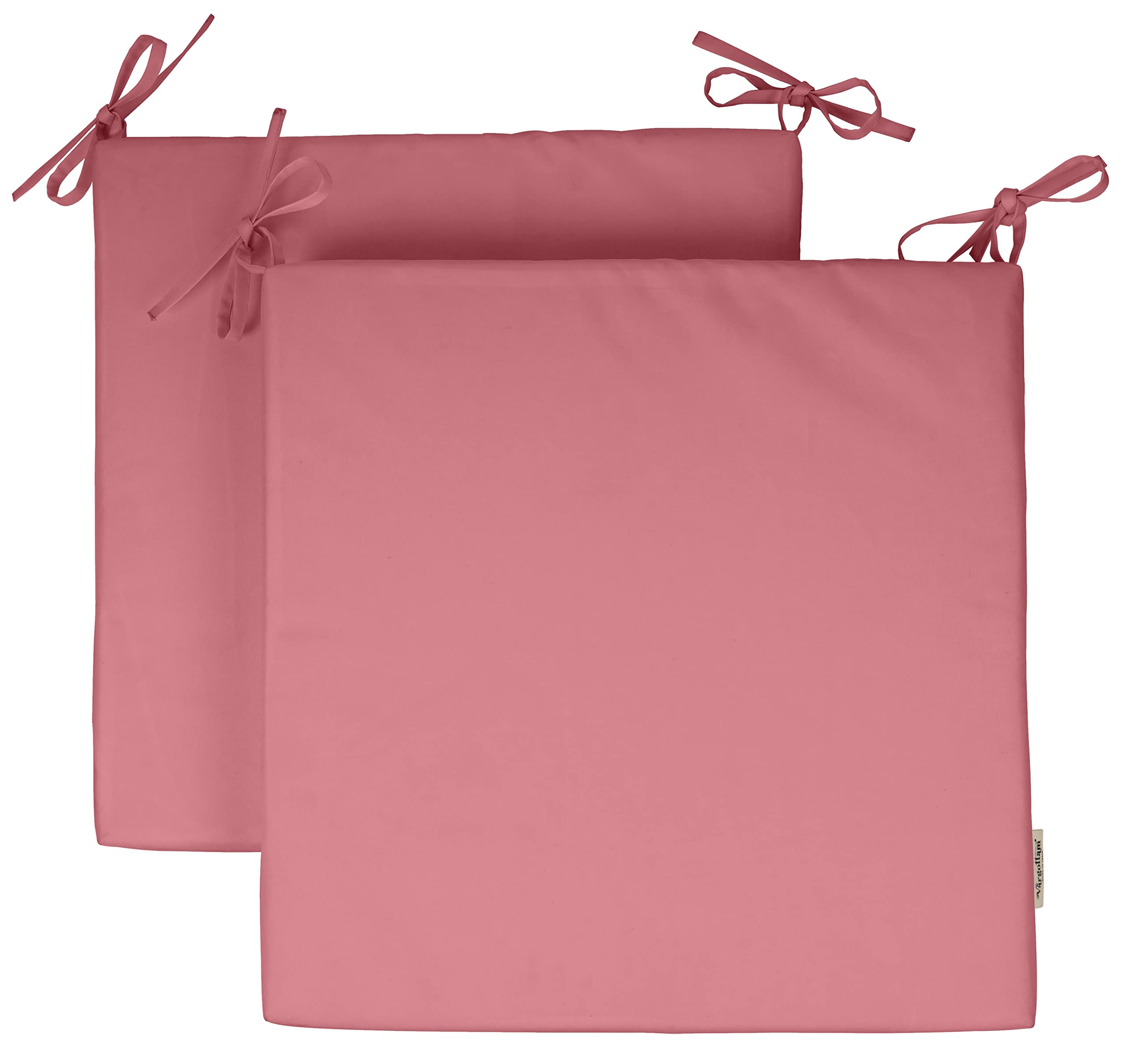 20x20 Inch Square Indoor/Outdoor Chair Cushions with Ties - Waterproof Patio Seat Cushions Set of 2 for Garden Furniture, Deck Chairs & Home Decor (Rose Pink) | Perfect for Outdoor Lounging, Poolside Relaxation & Backyard Gatherings