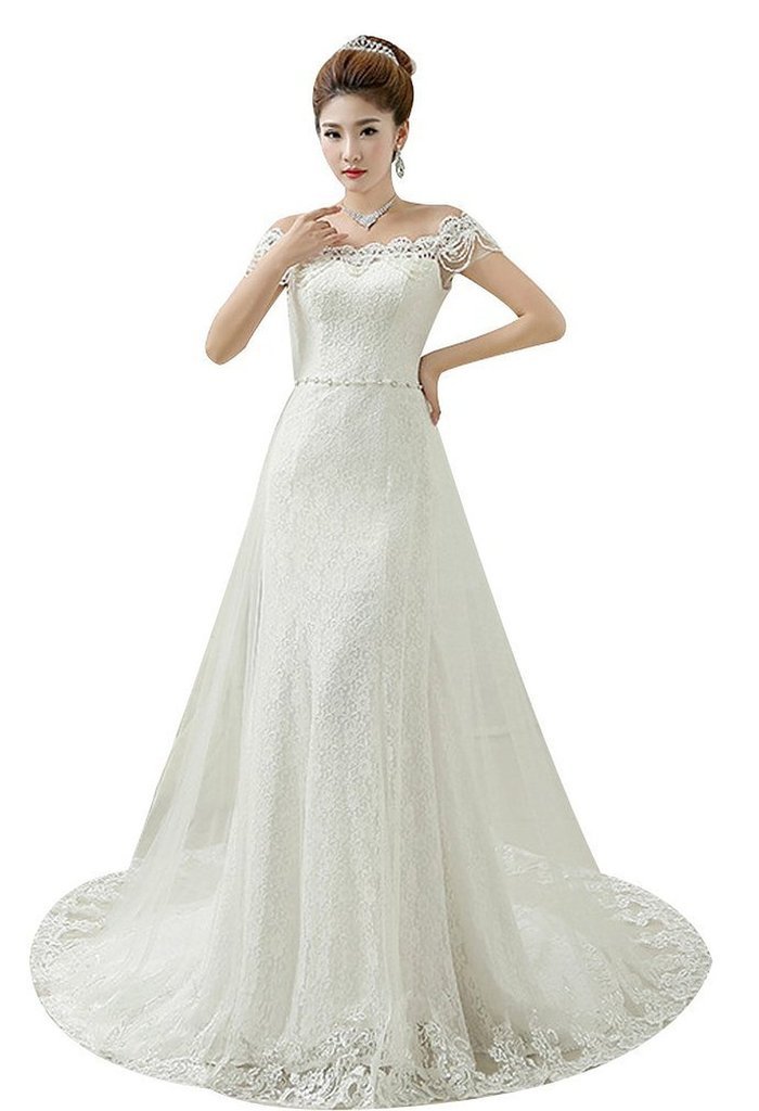 Shanghai Story Off Shoulder Mermaid Sheath Prom Ball Gown Wedding Dress - Elegant Formal Evening Gown for Prom, Homecoming, Bridal Shower & Special Occasions