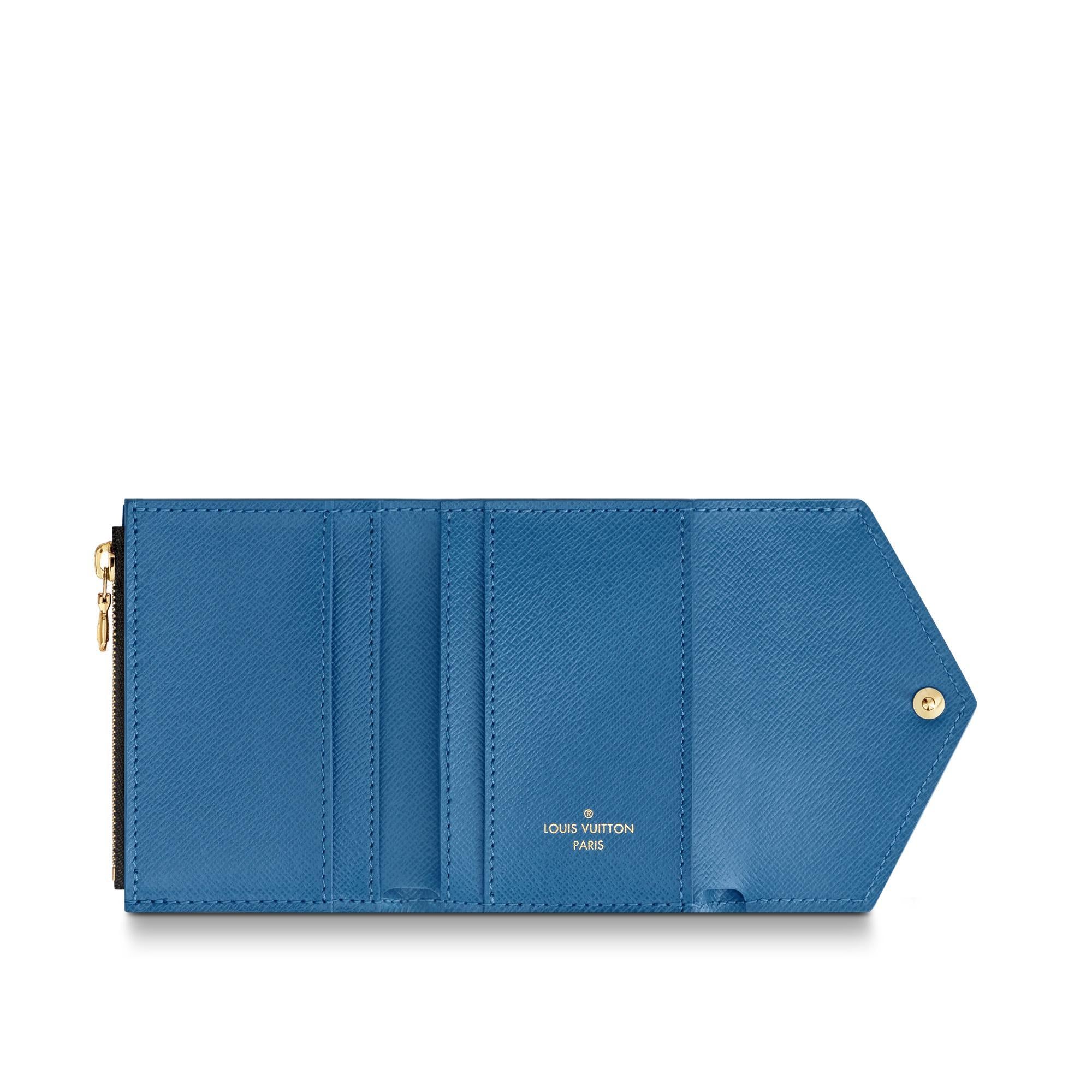 Authentic Louis Vuitton Zoé Wallet in Monogram Bleu Jean Leather - Compact & Stylish for Everyday Use, Travel & Gift Giving