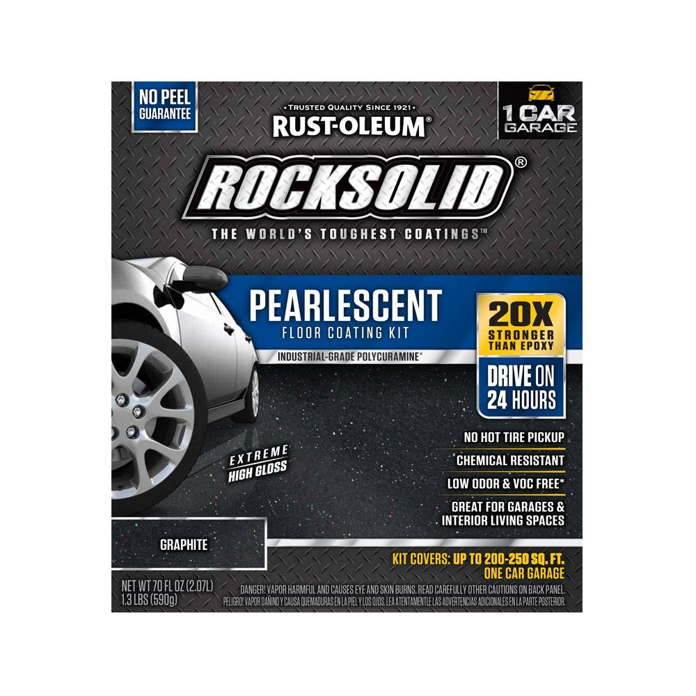 Rust-Oleum 306328 RockSolid Pearlescent 1 Car Garage Floor Coating Kit - Smoky Blue | Durable Epoxy Paint for Concrete Floors | DIY Home Garage, Workshop & Basement Floor Protection