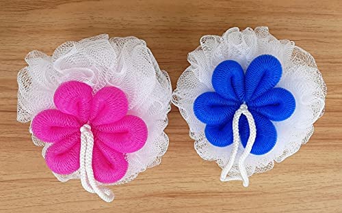 Premium Round Loofah Sponge for Men & Women - Exfoliating Body Scrubber for Deep Cleansing & High Lather | Natural Bath Sponge for Couples (Pack of 2) | Perfect for Shower, Spa & Daily Skincare Routine