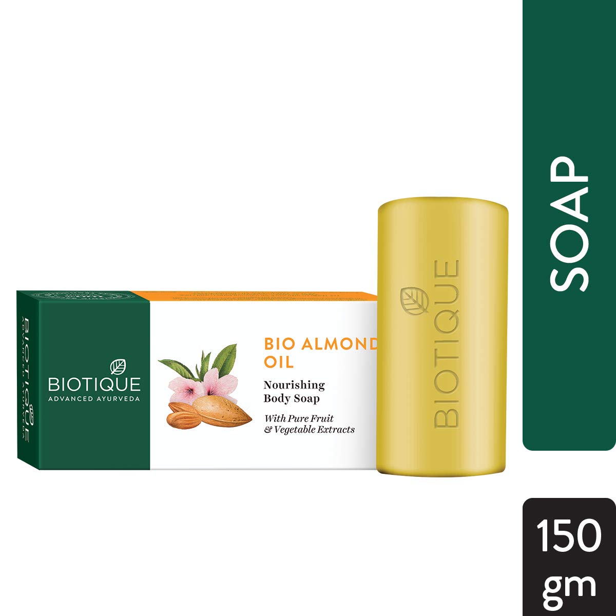 Biotique Almond Oil Ultra Rich Body Wash with Botanical Extracts - 200ml & Nourishing Almond Oil Body Soap - 150g | Hydrating & Moisturizing for Dry Skin - Perfect for Daily Shower & Spa Relaxation