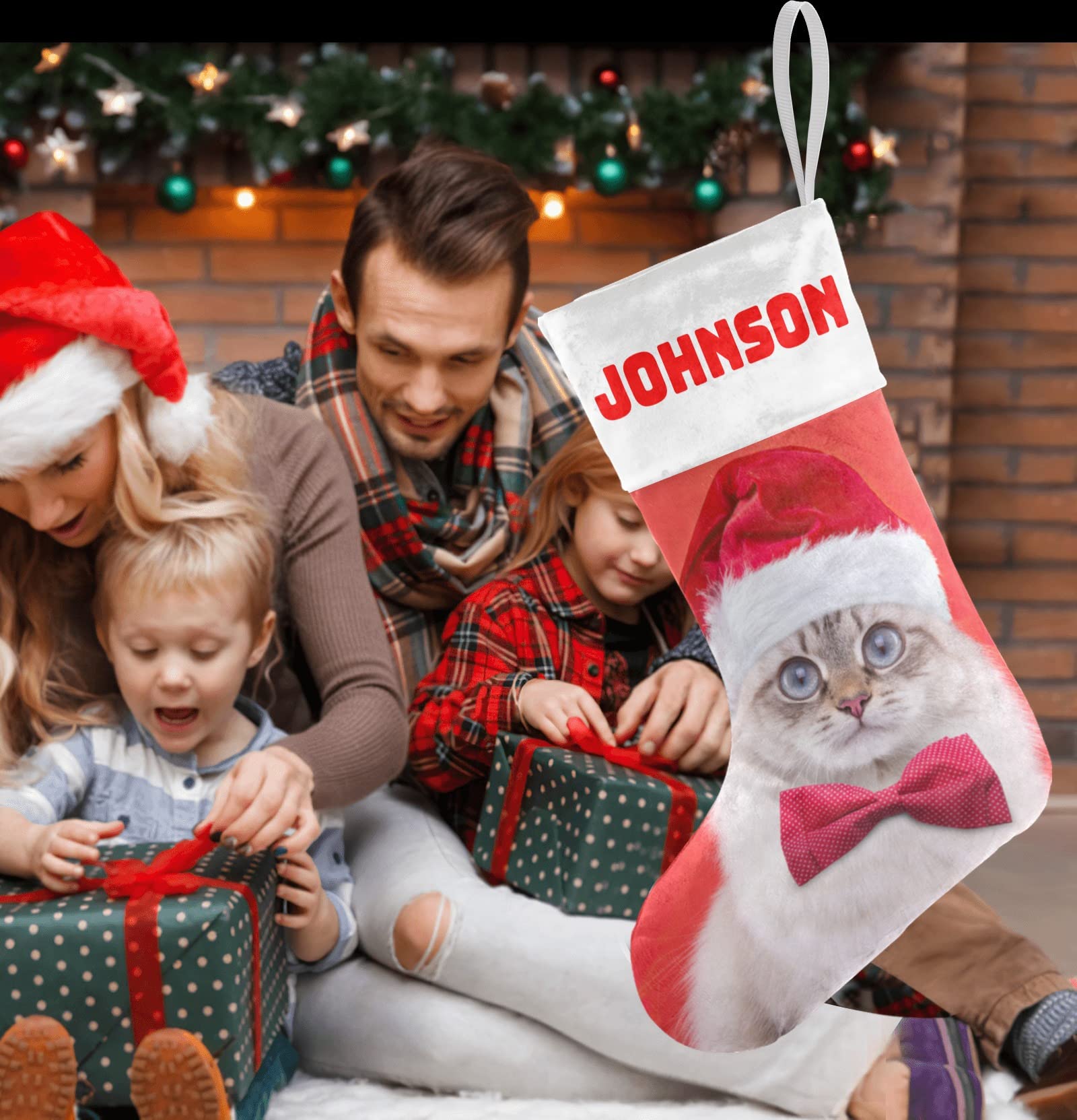 Personalized Christmas Stockings for Cats & Dogs - Custom Name Embroidered Xmas Pet Stocking Gift 17.5x8 Inch - Perfect for Fireplace Decor, Pet Lover Presents & Holiday Home Decor