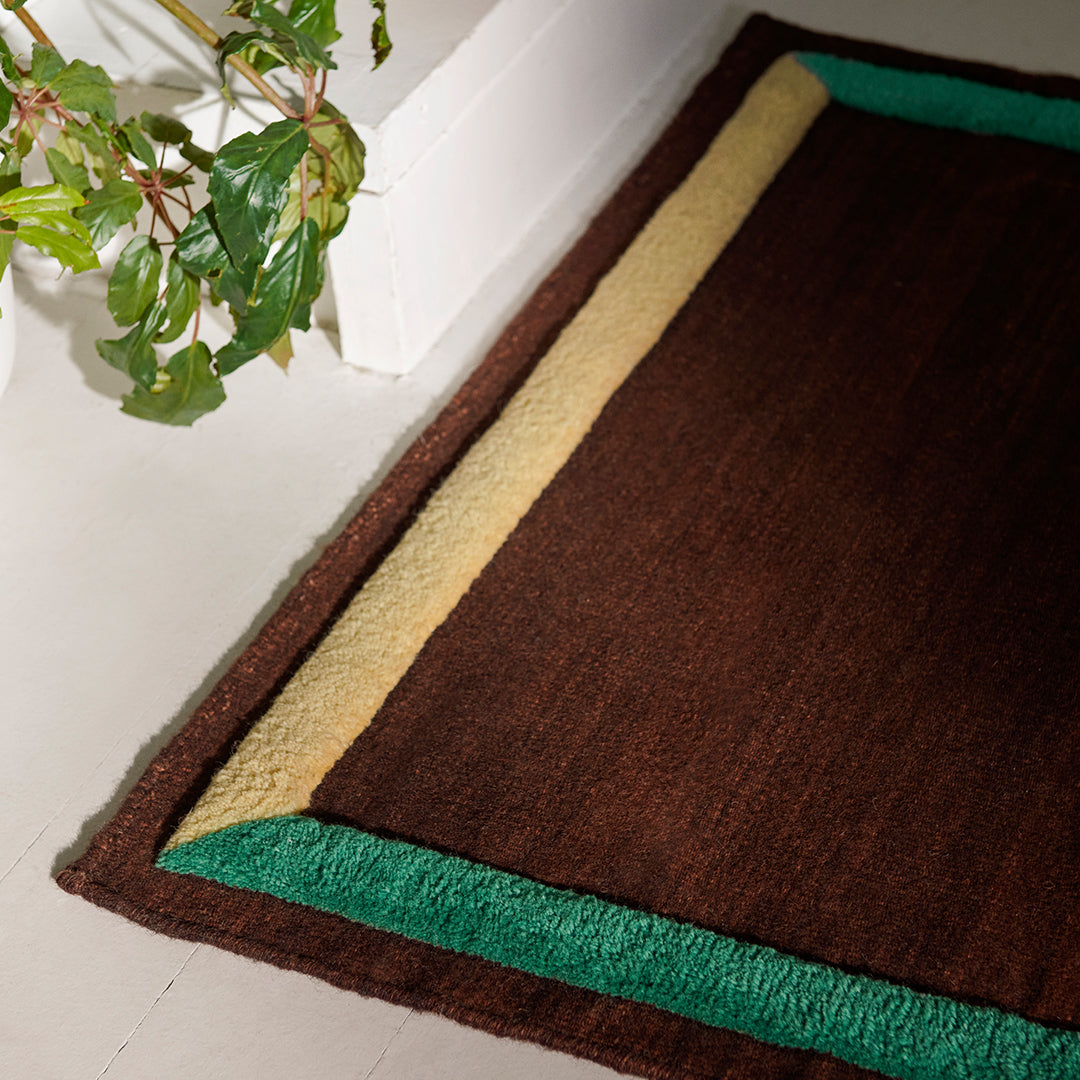 Framed AP13 AP14 Rug - Modern Handmade Area Rug for Living Room, Bedroom, and Office Decor - Perfect for Home and Office Interior Design
