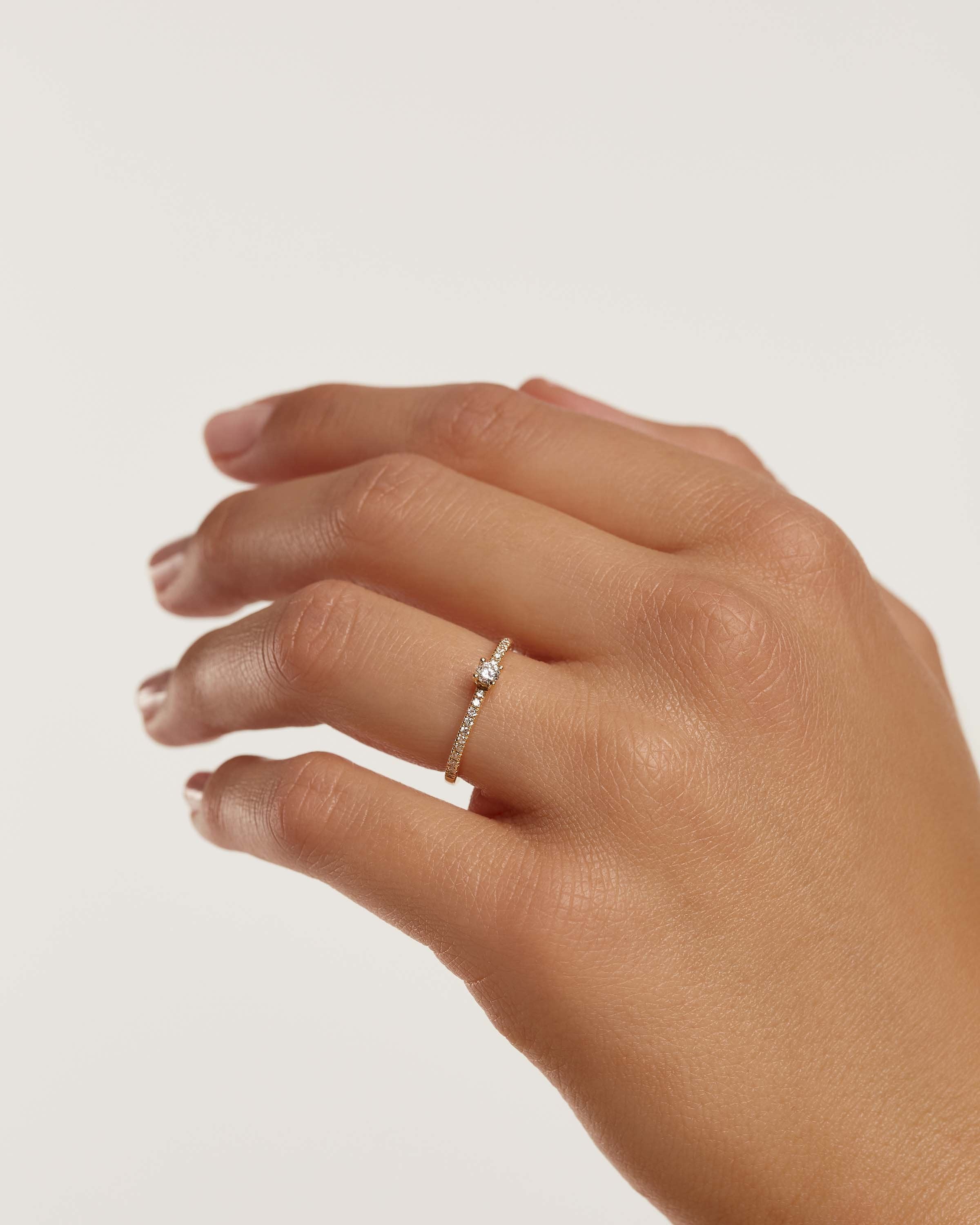 Solstice Diamond and Gold Ring for Women - Elegant 14K Gold Wedding Band, Anniversary Gift, or Everyday Jewelry - Perfect for Engagements, Parties, and Special Occasions