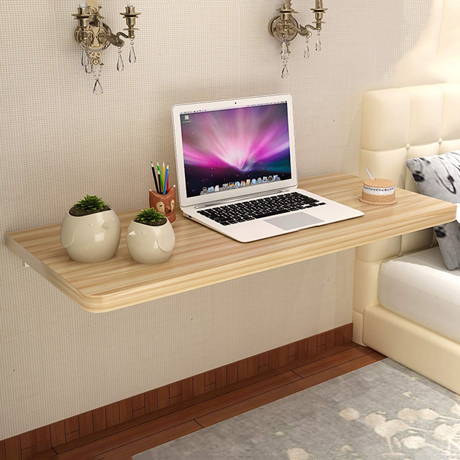 Wall Mounted Fold Down Table - Heavy Duty Floating Drop-Leaf Dining Desk | Space-Saving Folding Workbench for Kitchen, Home Office, Laundry Room & Small Apartments | Perfect for Dining, Studying, Entertaining & Multi-Purpose Use