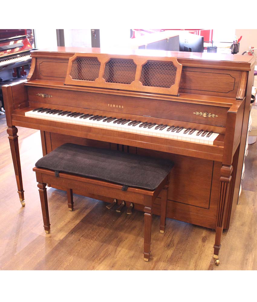 1992 Yamaha 43 M404 Upright Piano in Walnut Satin Finish | Vintage Used Piano with Serial Number T163145 | Perfect for Home, Studio, or Music Classroom