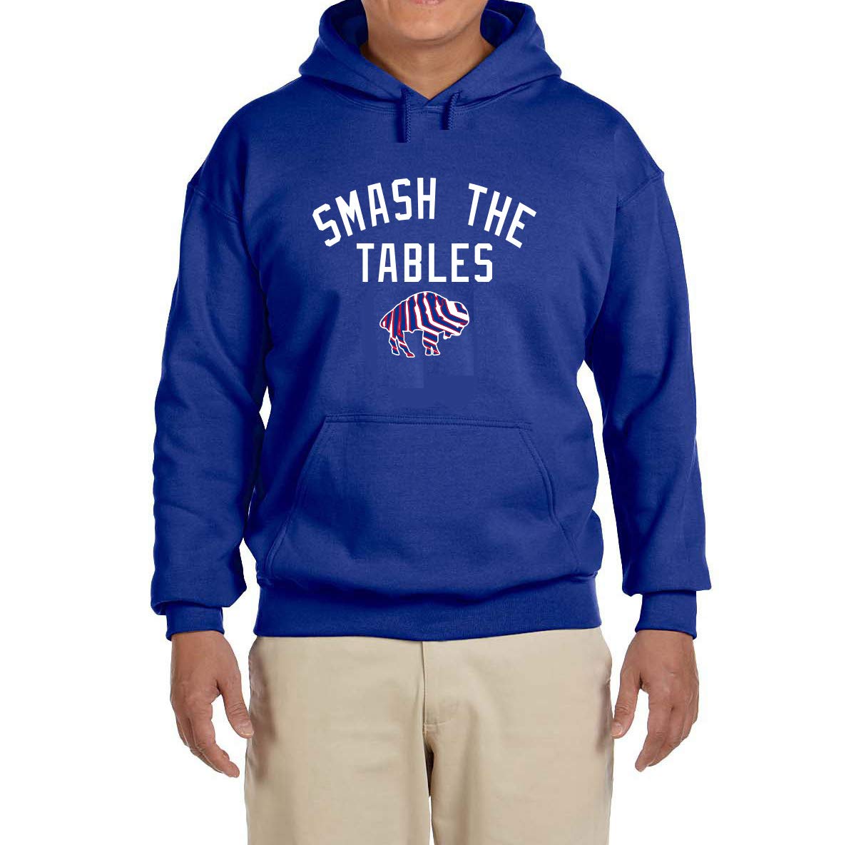 RED Buffalo Mafia Smash The Tables Hooded Sweatshirt - Men's Graphic Pullover Hoodie for Streetwear & Urban Fashion | Perfect for Casual Wear, Gaming Events & Biker Gatherings