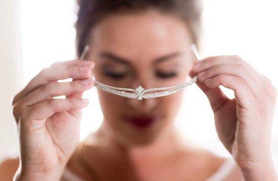 MEG Simulated Diamond Wedding Tiara for Brides - Elegant Crystal Bridal Crown for Wedding, Prom, Pageant & Special Occasions