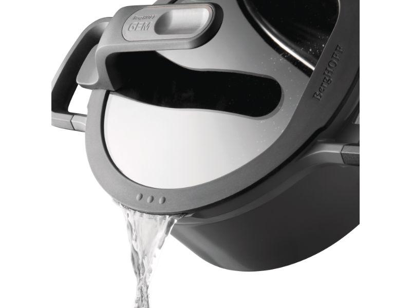 BergHOFF GEM 11 Non-Stick 4.9Qt Sauté Pan with Glass Lid - Gray - 2 Handles for Even Cooking - Perfect for Searing, Stir-Frying & Serving Dishes