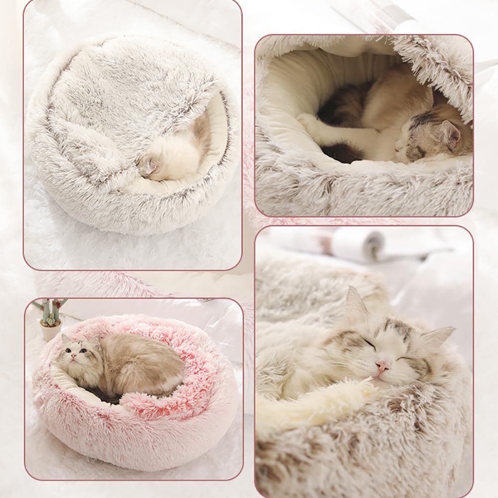 Lapcatz Nest Bed - Cozy Cat & Dog Bed with Removable Cover, 40cm Plush Velvet Pet Cave for Indoor Cats & Small Dogs - Perfect for Winter Warmth & Comfort in Living Room or Bedroom