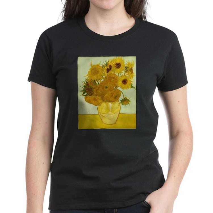 Vintage Sunflower Cotton T-Shirt - CafePress Twelve Sunflowers Design | Casual Wear, Gift Idea, Art Lover Apparel