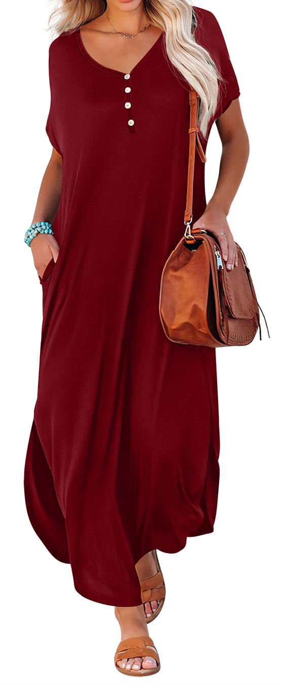 GRECERELLE Women's Summer Casual Long Sleeveless Maxi Dress with Double Slit - Perfect for Beach, Vacation, and Evening Outfits