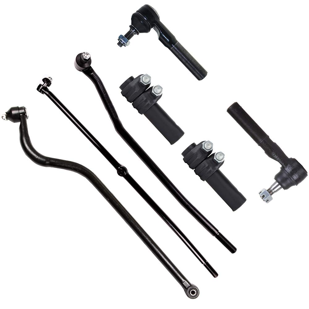 SCITOO 7-Piece Front Suspension Kit with Inner/Outer Tie Rod Ends & Track Bar - Compatible with 2000-2001 Dodge Ram 1500, 2000-2002 Ram 2500/3500 - Perfect for Off-Roading, Truck Maintenance & Suspension Upgrades