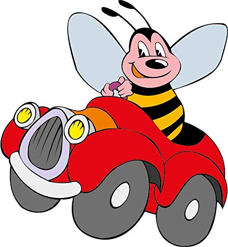50 Pack Funny Bee Car Cartoon Stickers for Scrapbooking, DIY Crafts, Bullet Journals - Perfect for Kids Art Projects, School Supplies & Planner Decorations