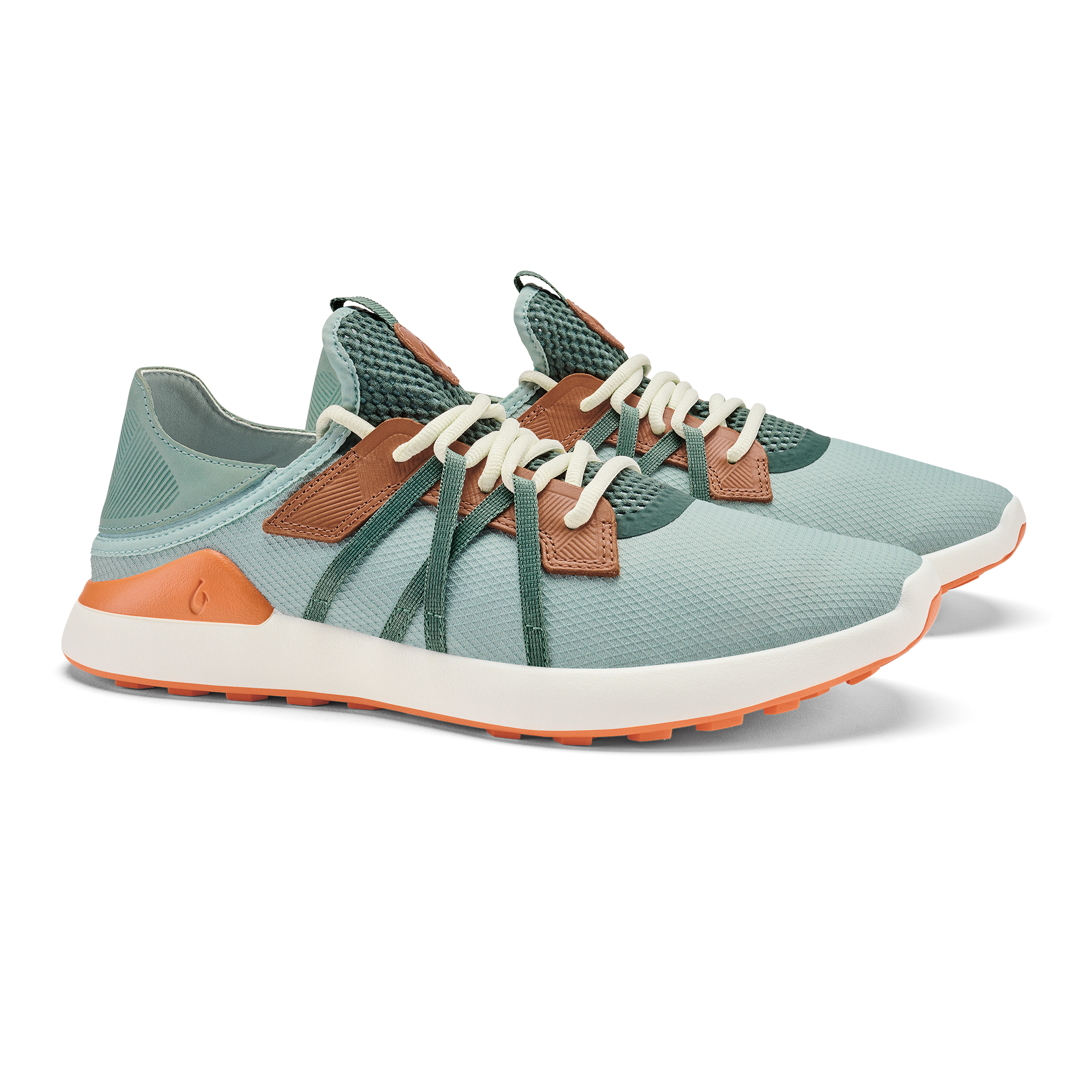 Manele Women's Sandals - Pale Moss & Molten Orange Colors | Comfortable Summer Beach Shoes for Outdoor Walking and Vacation