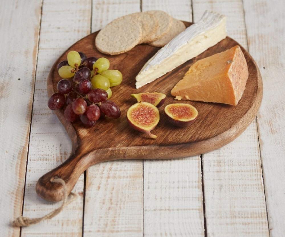 Premium Round Mango Wood Chopping Board - Natural Antibacterial Kitchen Cutting Board with Juice Groove | Multipurpose Wooden Serving Platter & Pizza Tray | Eco-Friendly Gift for Mom, Wife & Home Chefs | Perfect for Meal Prep, Charcuterie Boards & Entertaining
