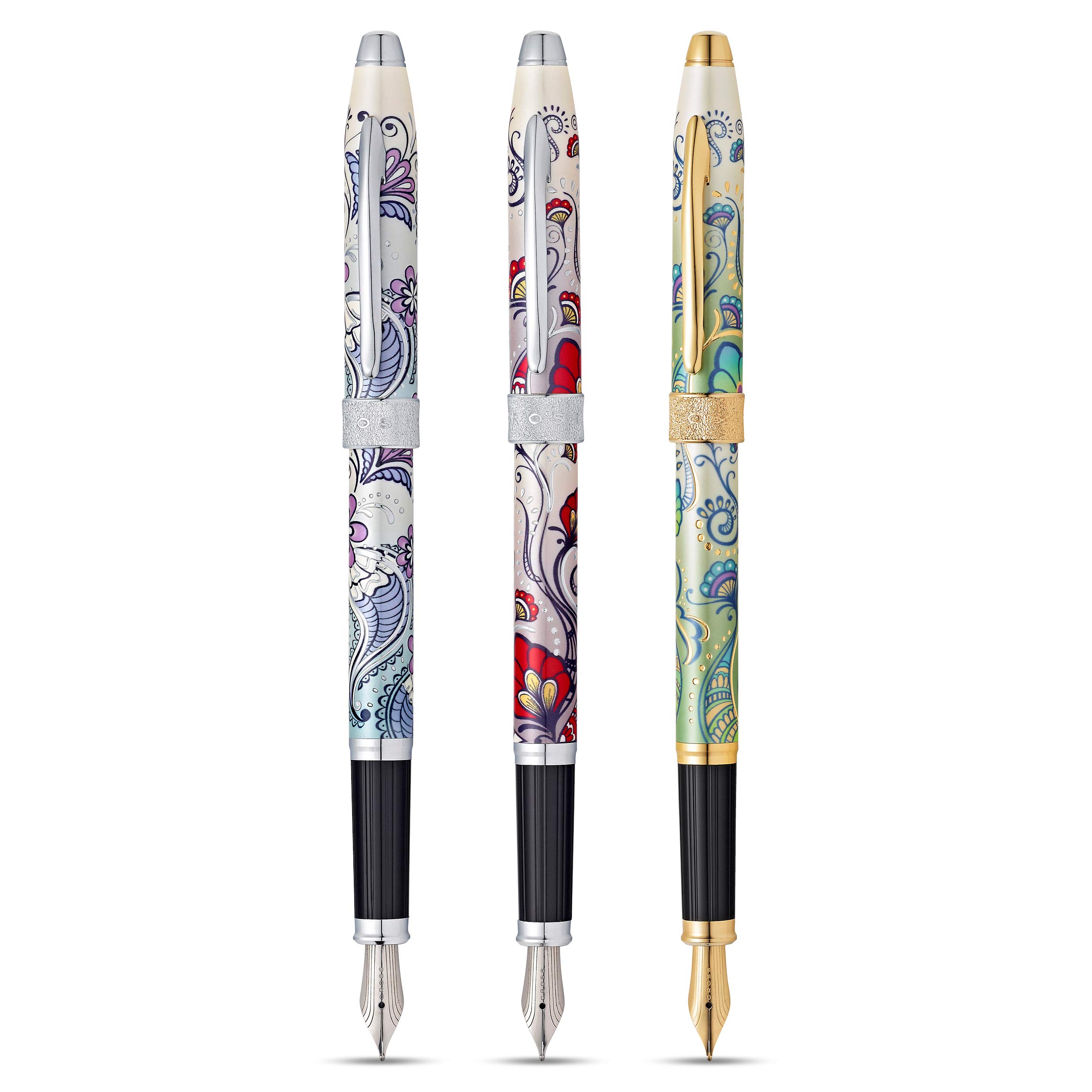 Premium Refillable Fountain Pen with Medium Nib - Cross Botanica Purple Orchid, Luxury Gift Box Included | Perfect for Writing, Journaling, Calligraphy & Elegant Gifts