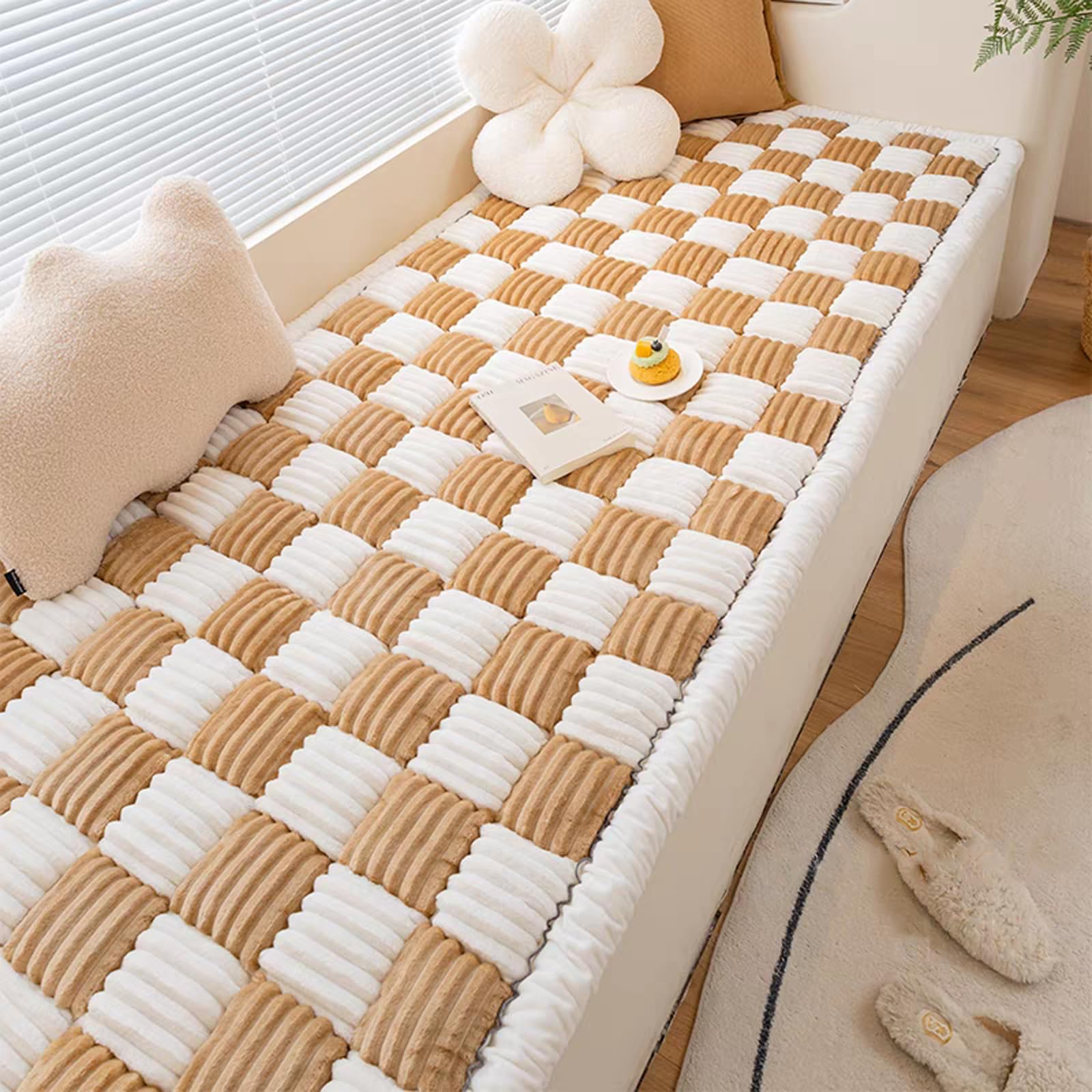 Washable Dog Couch Cover - Anti-Slip Sofa Protector for Pets, Light Brown (27.6x59