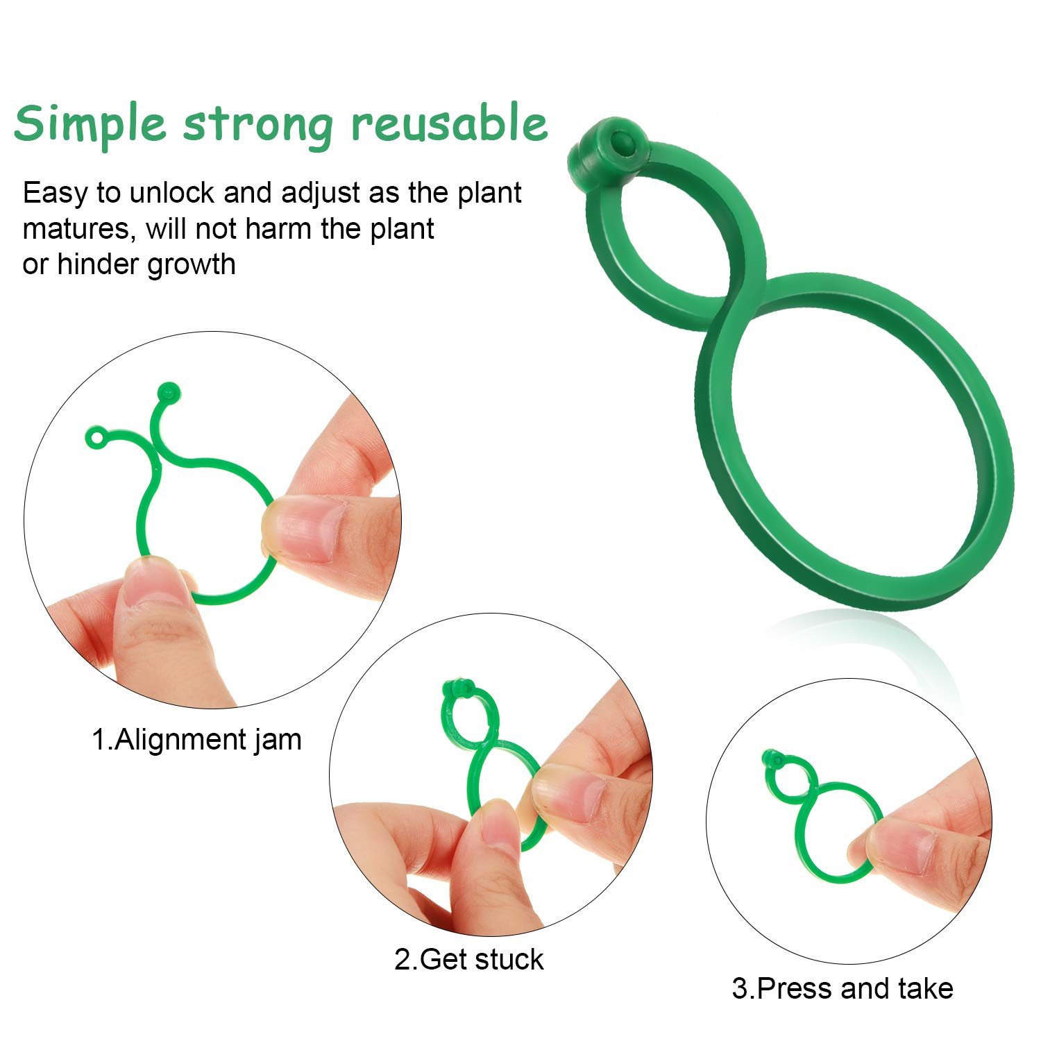 200 Pack Garden Plant Support Clips - Plastic Vine & Tomato Clips for Flowers, Vegetables - Secure Plants to Grow Upright - Perfect for Greenhouses, Home Gardens, and Vertical Farming