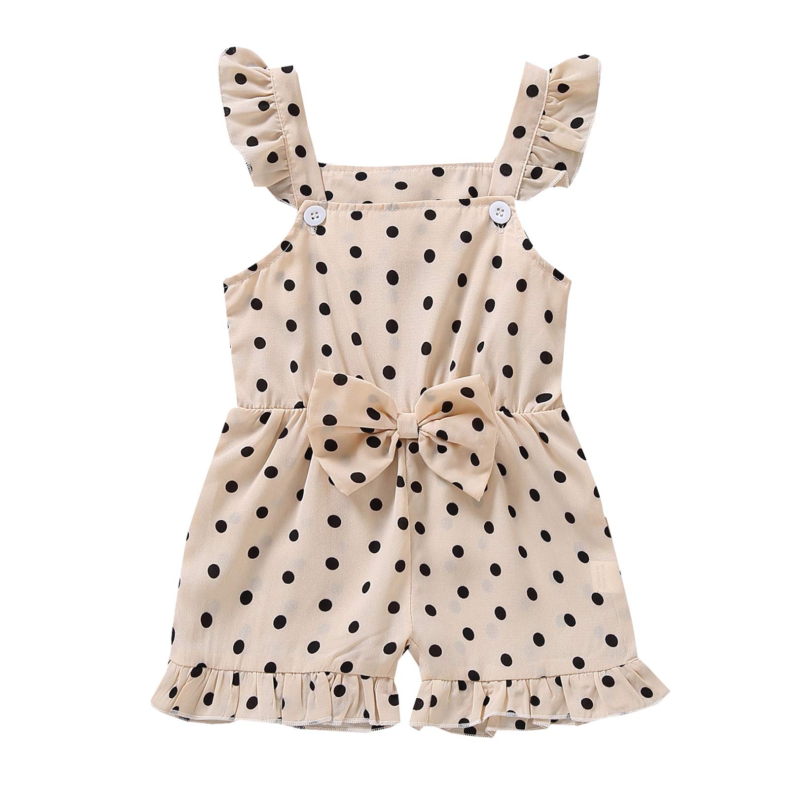 Homeriy Baby Girl Jumpsuit Outfits - Dotted Ruffled Romper for Infants 6-24 Months | Cute Nursery Outfit for Photoshoots & Playdates