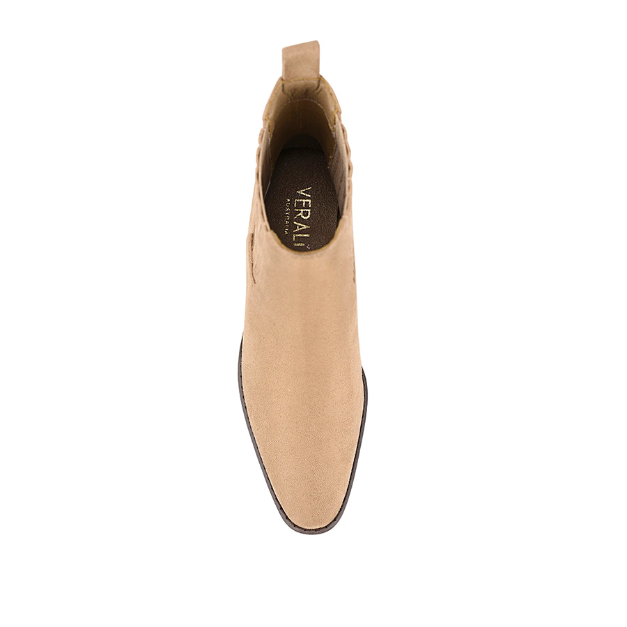Dale Women's Chelsea Ankle Boots in Taupe - Comfortable Micro Suede Shoes for Fall & Winter Fashion | Perfect for Office, Casual Outfits and Date Nights
